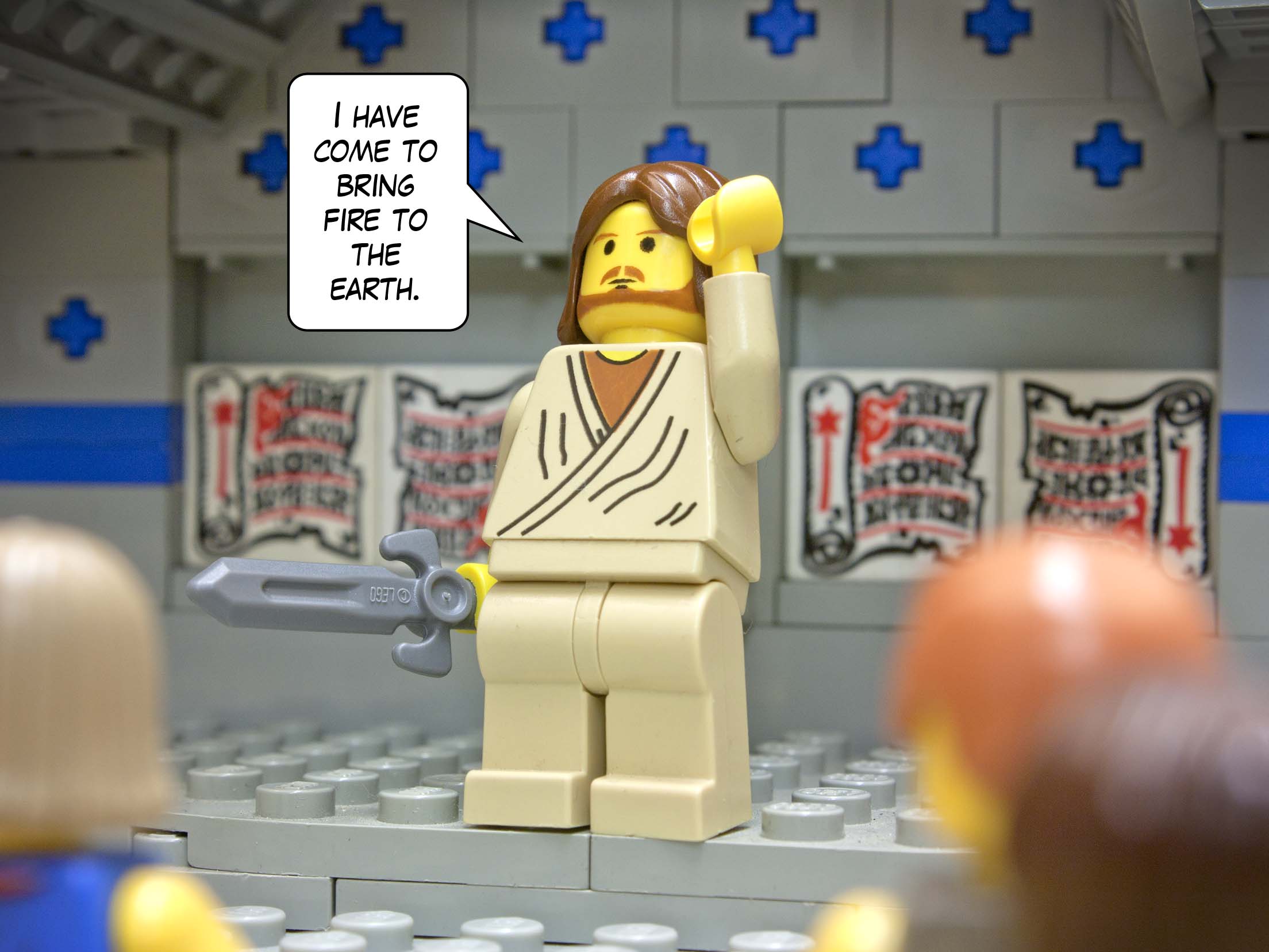 'Isn’t this the carpenter? The son of Mary and brother of James, Joses, Judas, and Simon? And aren’t his sisters here with us?'<br>