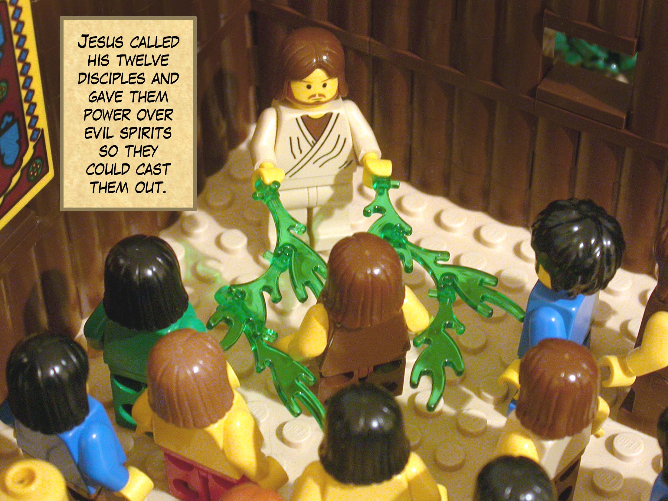 Jesus called his twelve disciples and gave them power over evil spirits so they could cast them out.