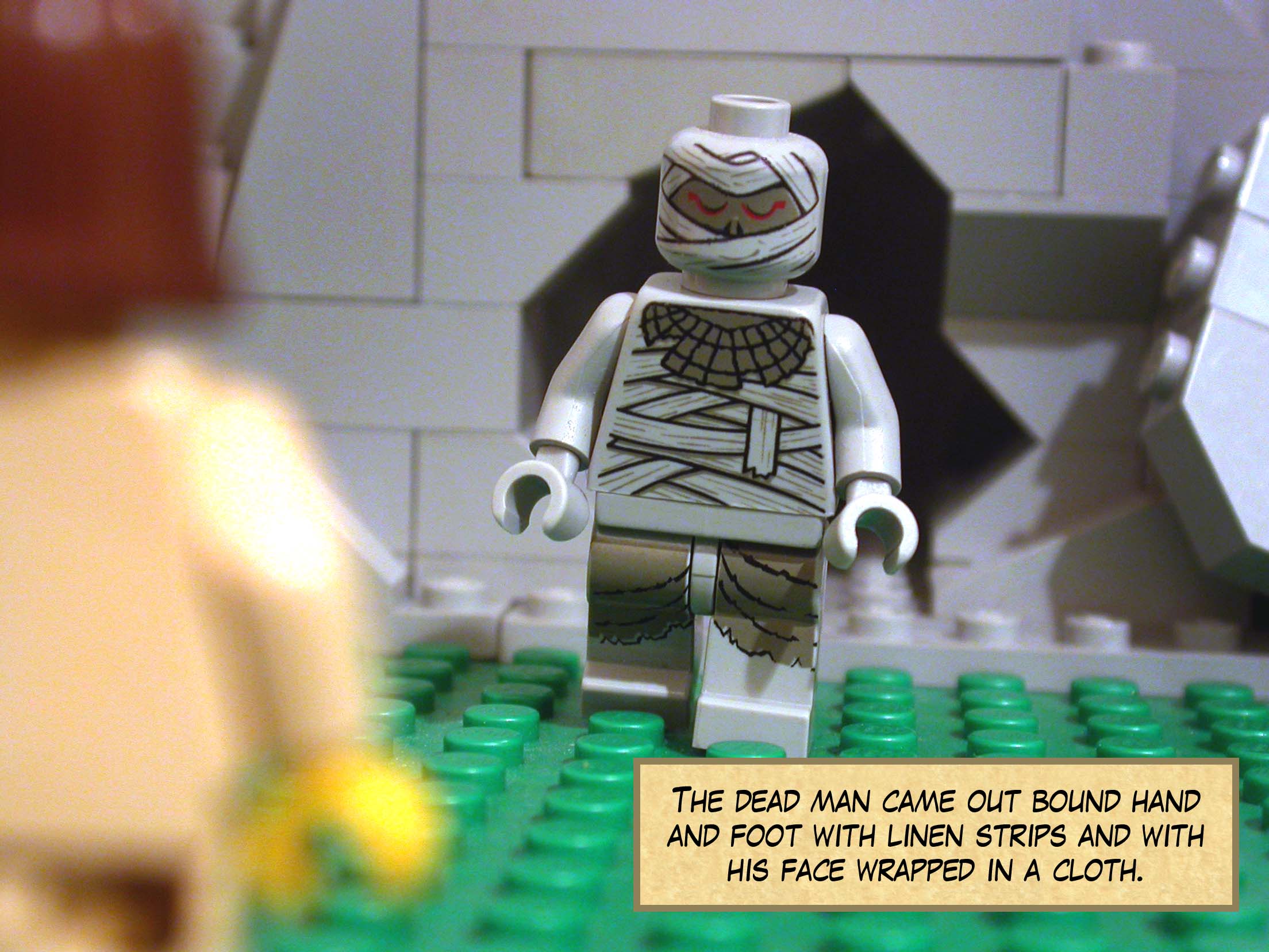 Jesus said to them, 'Unwrap him and let him go.'