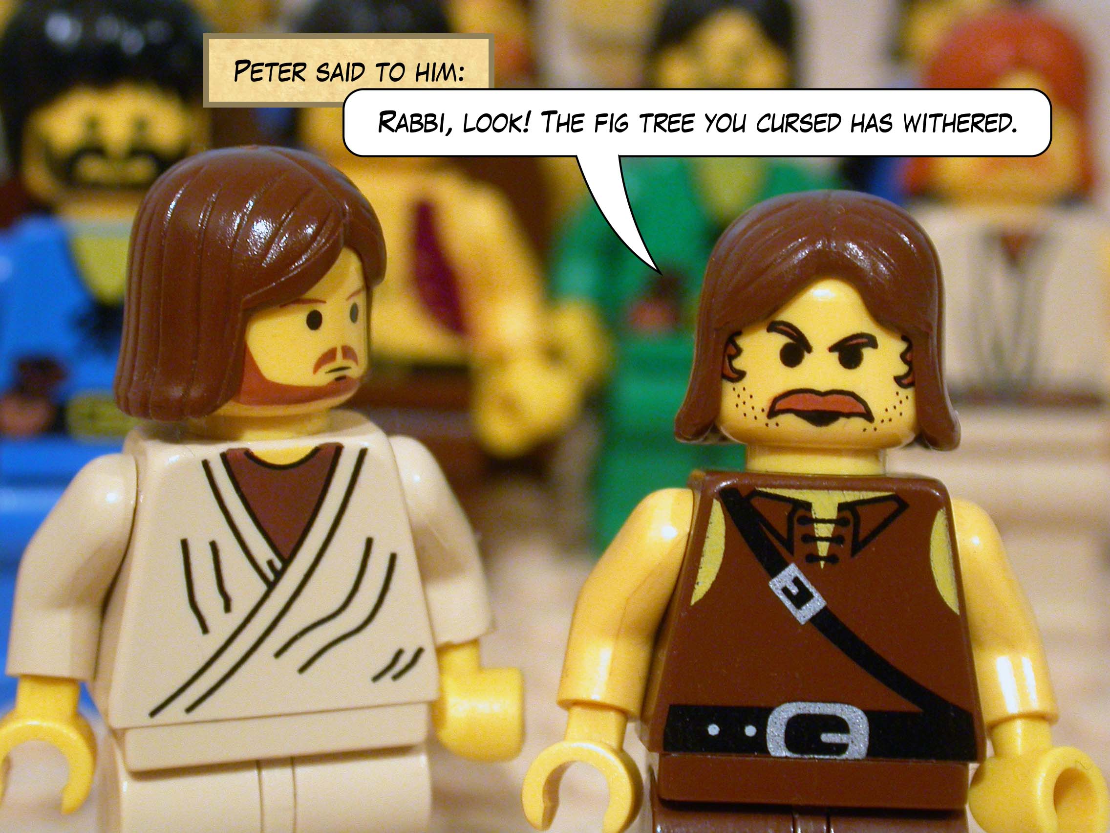 Peter said to him, 'Rabbi, look! The fig tree you cursed has withered.'