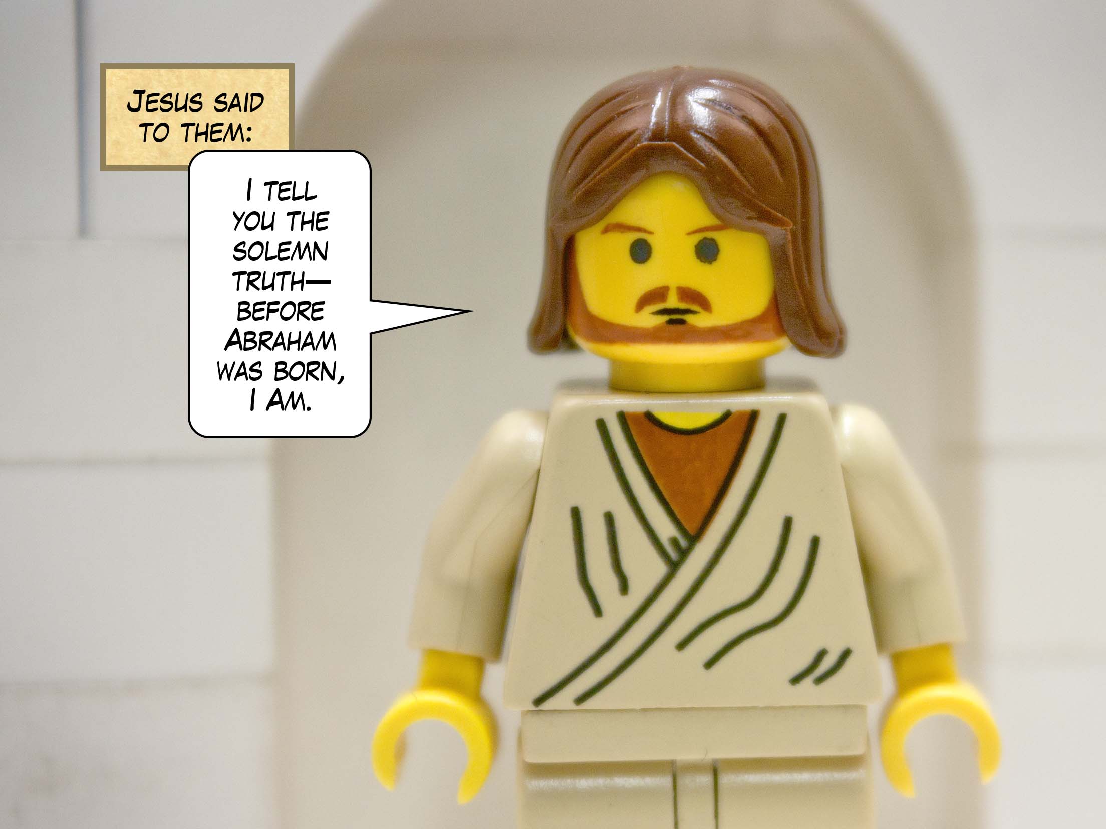 'Your ancestor Abraham rejoiced that he would see my day; he saw it and was glad.' Then the Jews said to him, 'You are not yet fifty years old, and have you seen Abraham?'