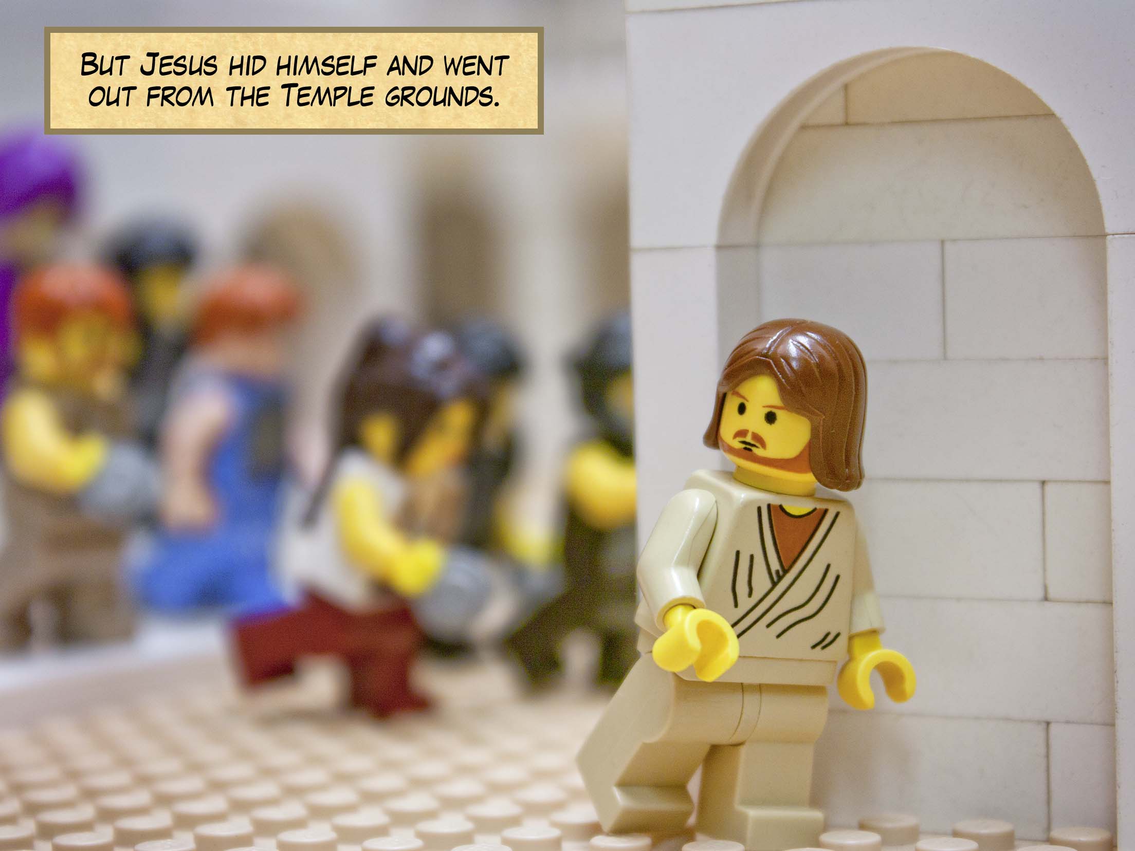 So they picked up stones to throw at him, but Jesus hid himself and went out of the temple.