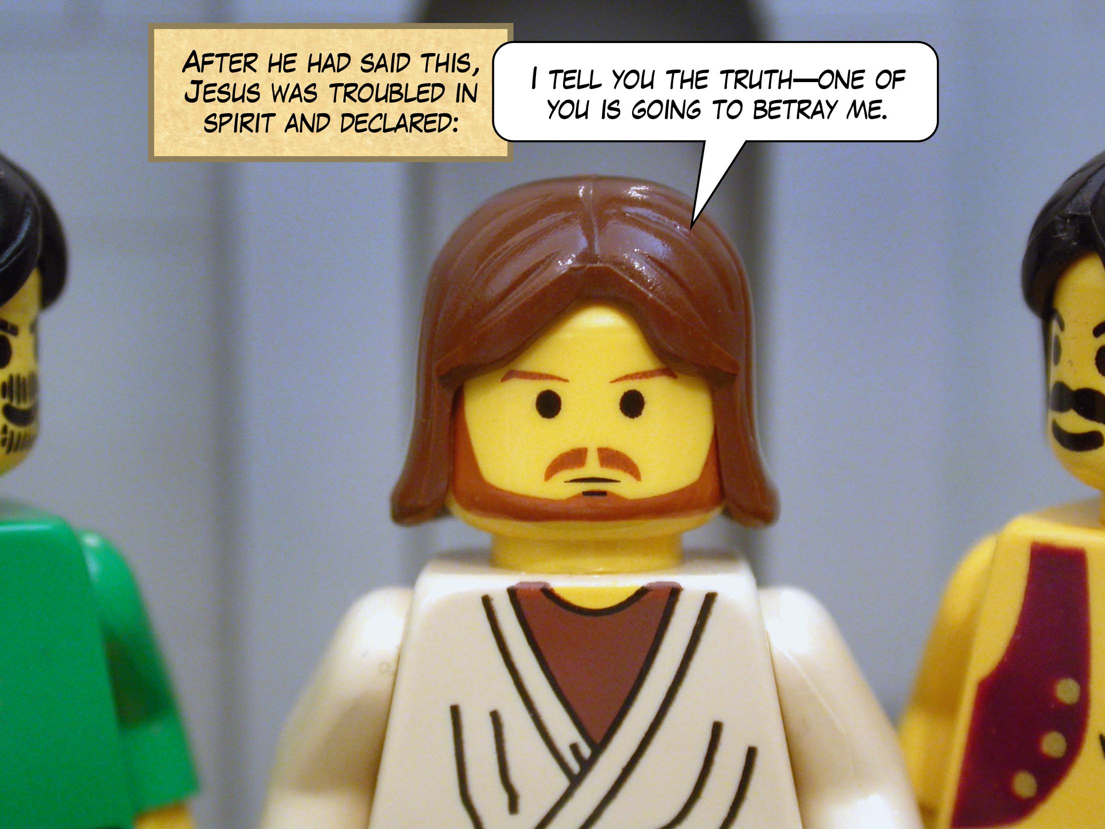 After he had said this, Jesus was troubled in spirit and declared, 'I tell you the truth: one of you is going to betray me.'