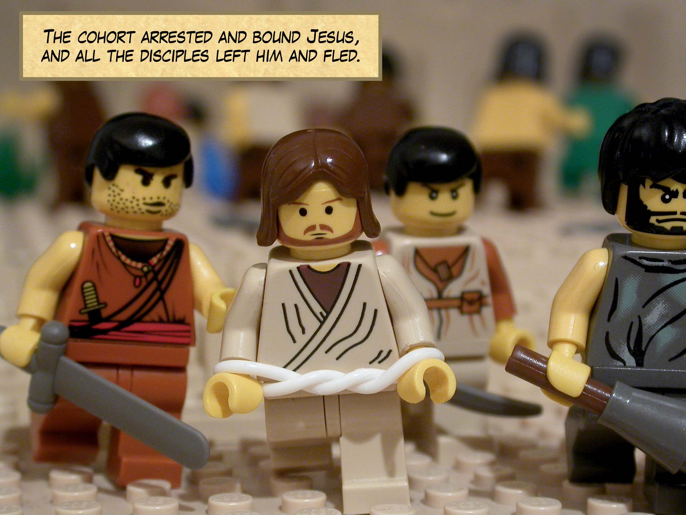 They seized him, but he ran off naked, leaving his linen cloth behind.