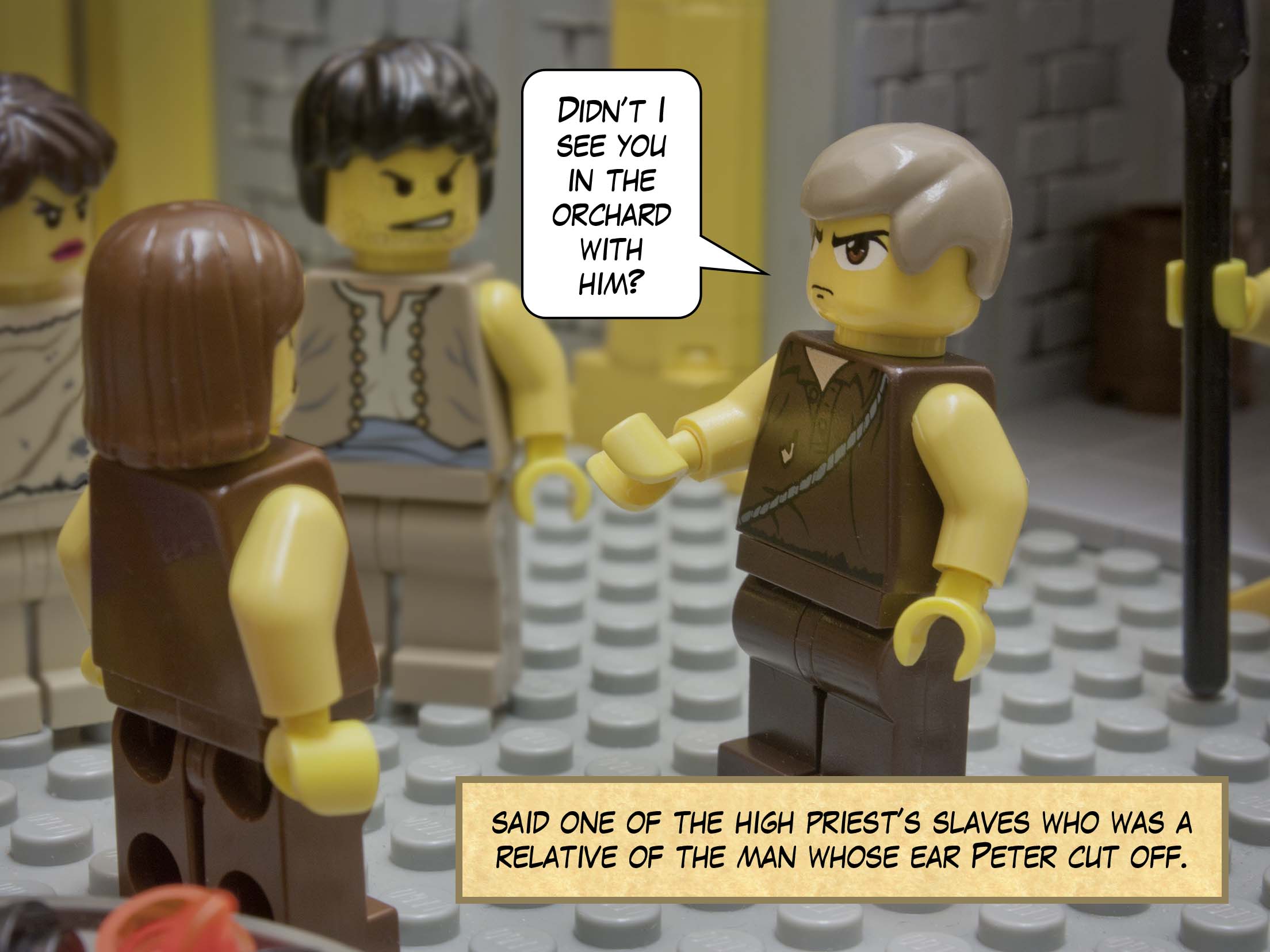 At that moment the cock crowed for the second time. Then Peter remembered that Jesus had said to him, 'Before the cock crows twice, you will deny me three times.'