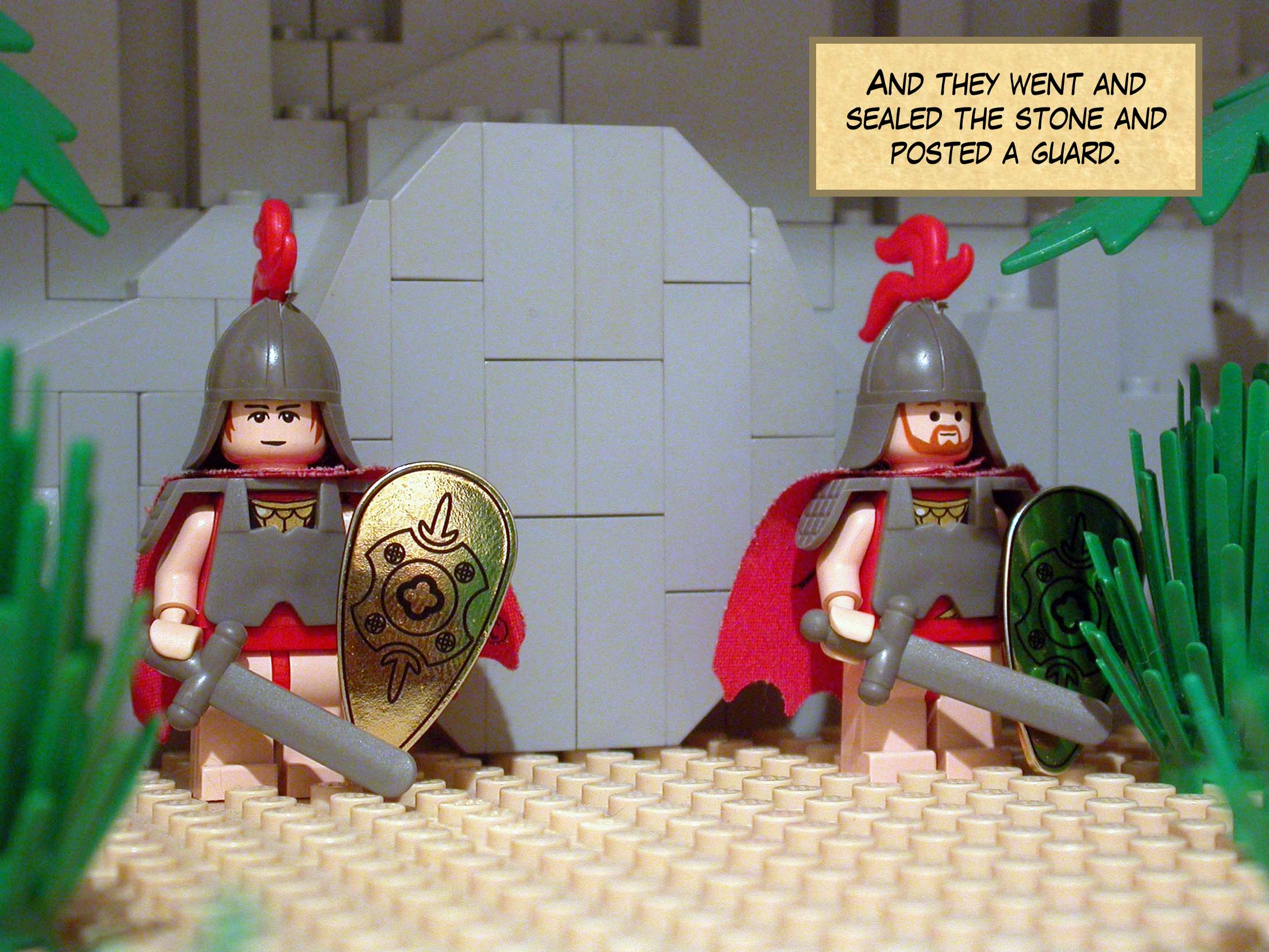 And they went and sealed the stone and posted a guard.