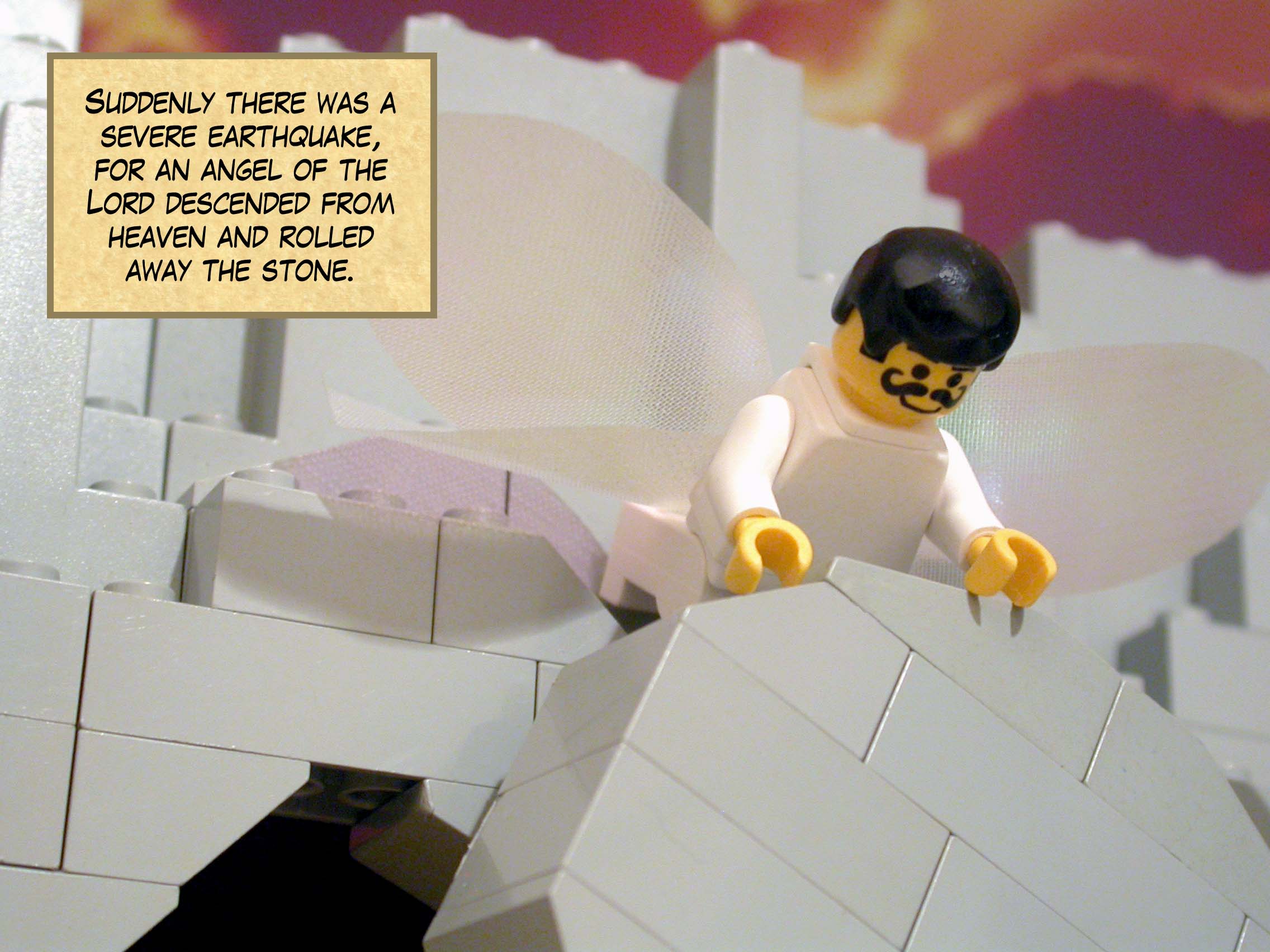 At sunrise, Mary Magdalene, Mary the mother of James, and Salome went to the tomb with aromatic spices to anoint Jesus's body, and they were asking each other, 'Who will roll away the stone for us from the entrance to the tomb?'
