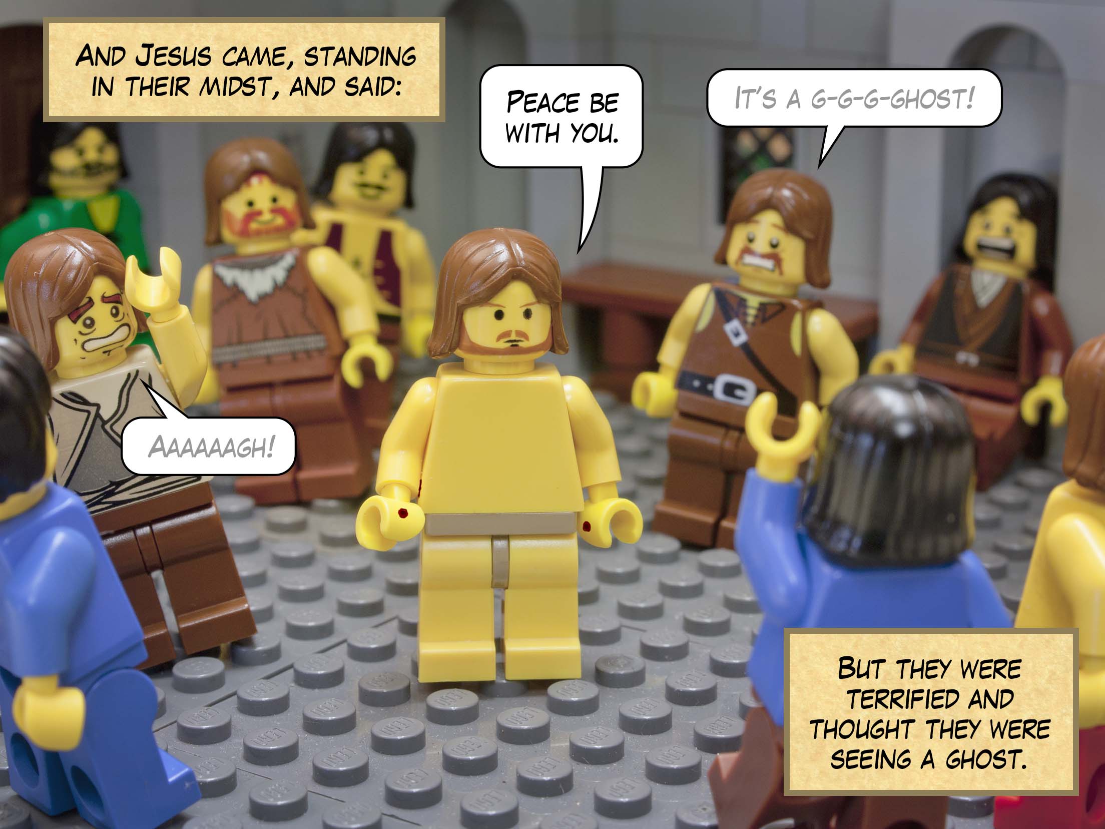 He saw only the strips of linen cloth.