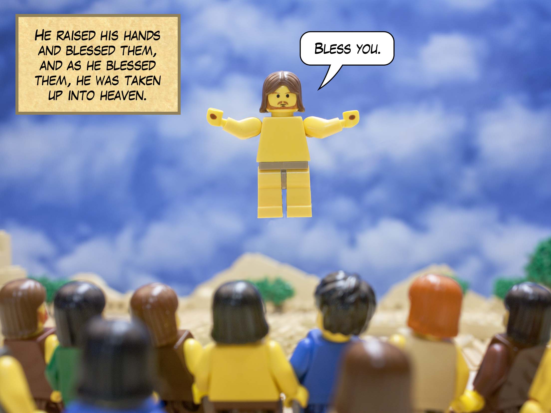 And they worshiped him, and returned to Jerusalem with great joy; and they were continually in the temple blessing God.