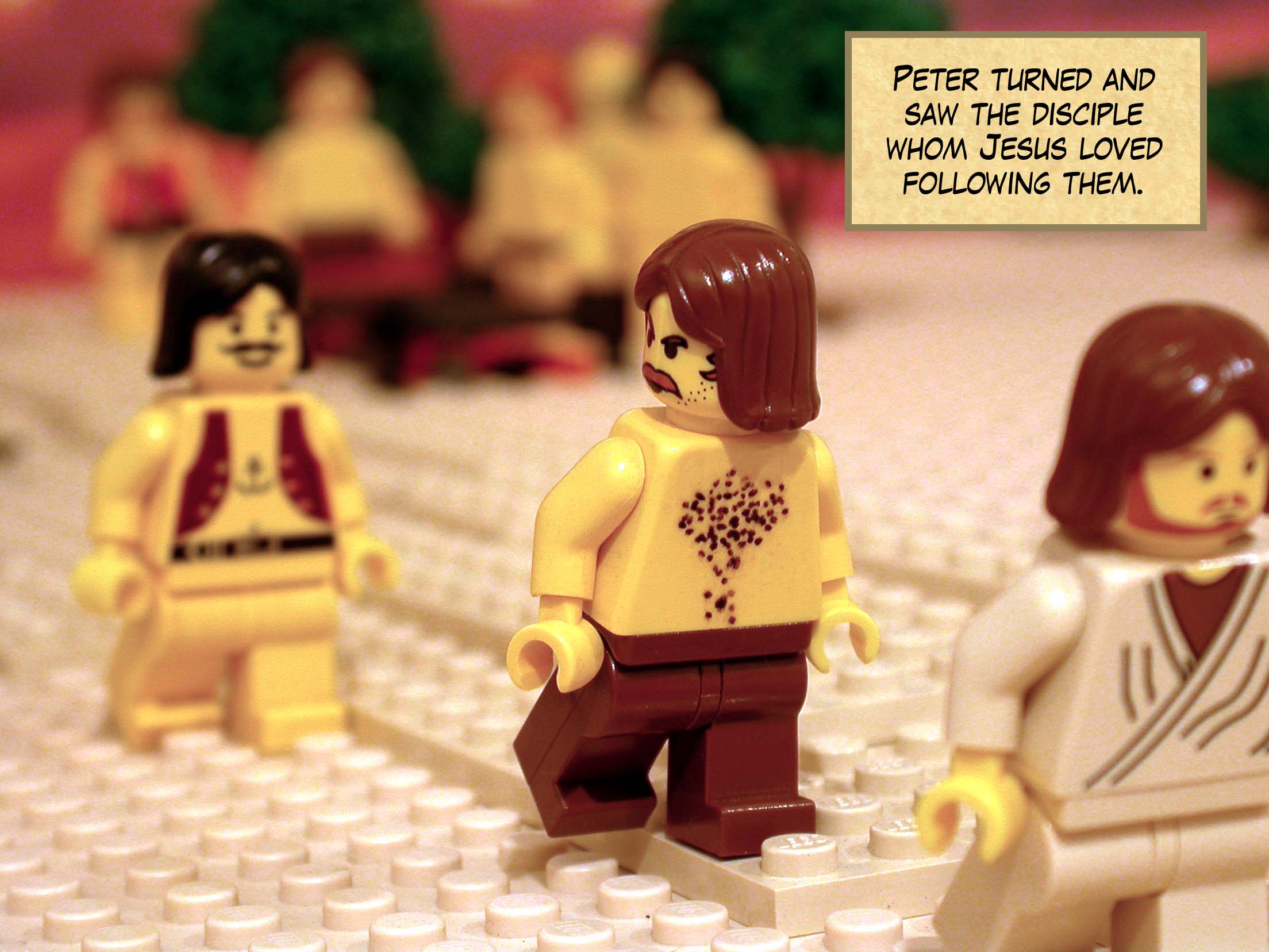 Peter turned and saw the disciple whom Jesus loved following them.<br>