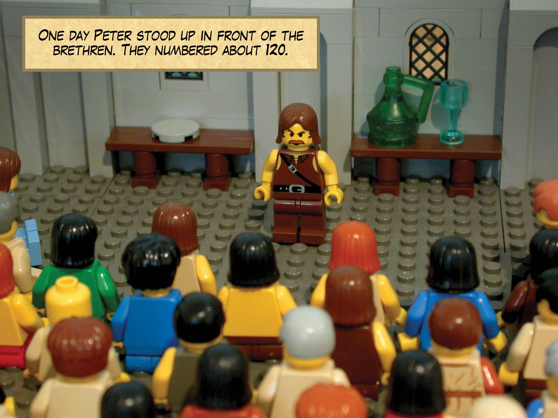 One day Peter stood up in front of the brethren who numbered about one hundred and twenty.