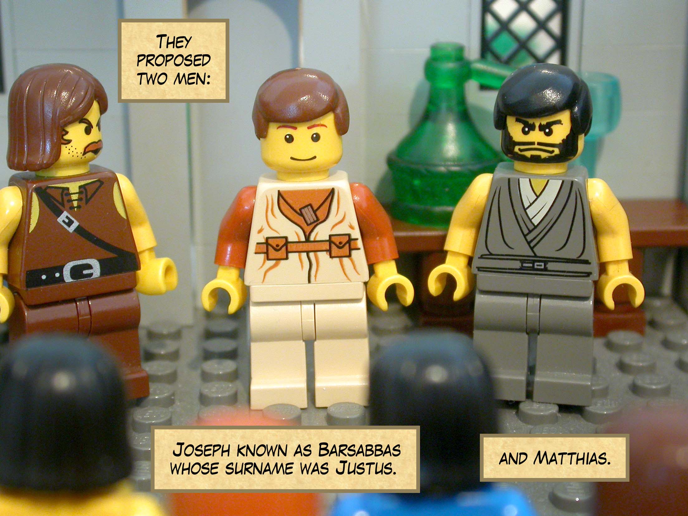 They proposed two men: Joseph known as Barsabbas whose surname was Justus, and Matthias.