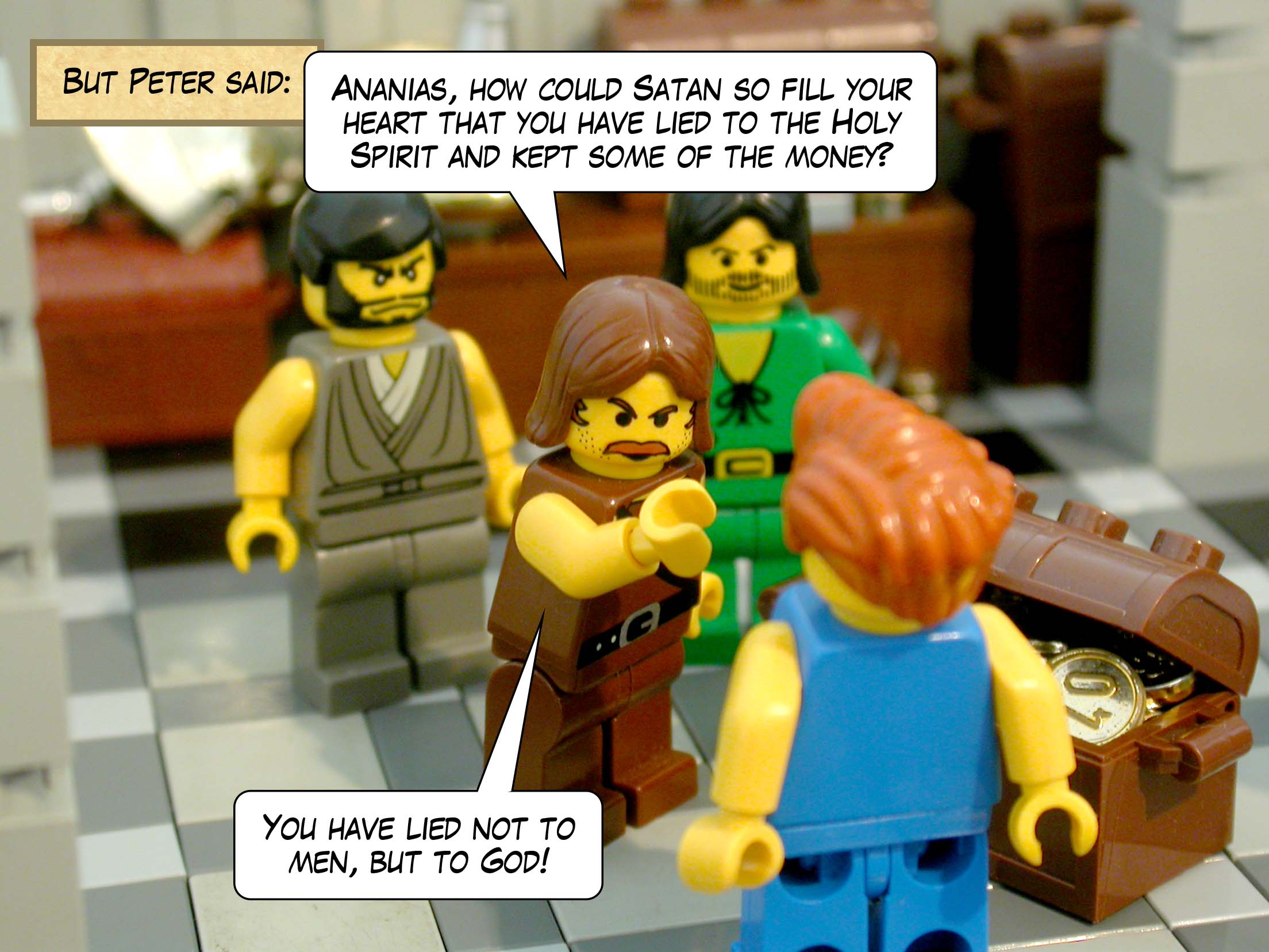 But Peter said, 'Ananias, how could Satan so fill your heart that you have lied to the Holy Spirit and kept some of the money? You have lied not to men, but to God!'