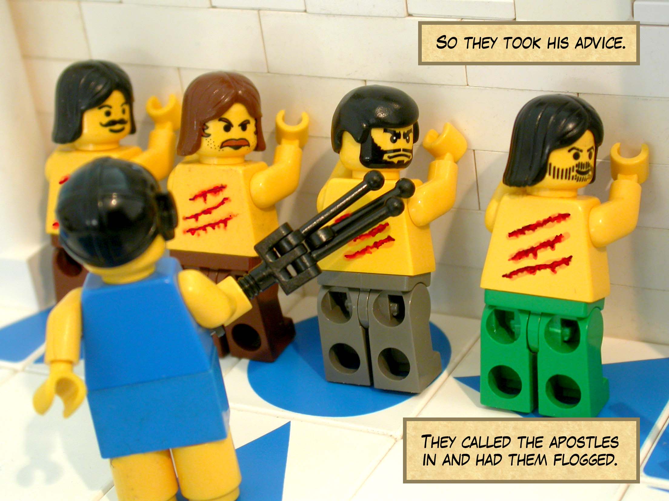 So they took his advice. They called the apostles in and had them flogged.