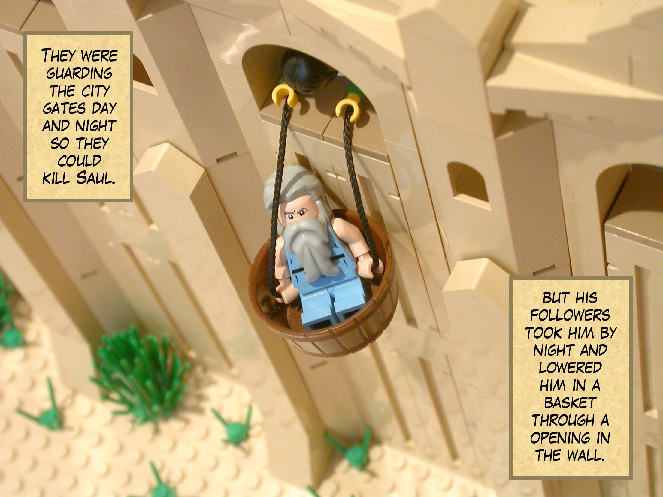 They were guarding the city gates day and night so they could kill Saul, but his followers took him by night and lowered him in a basket through a opening in the wall.