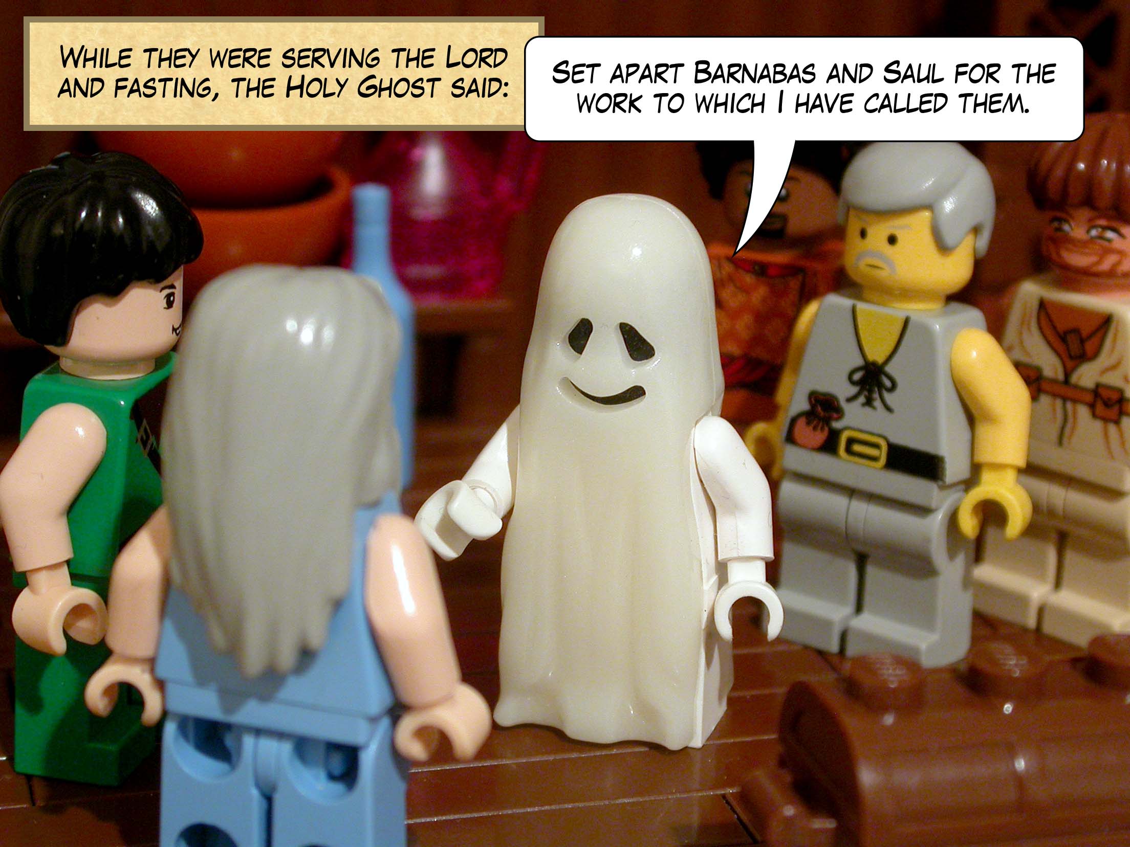 While they were serving the Lord and fasting, the Holy Ghost said, 'Set apart Barnabas and Saul for the work to which I have called them.'