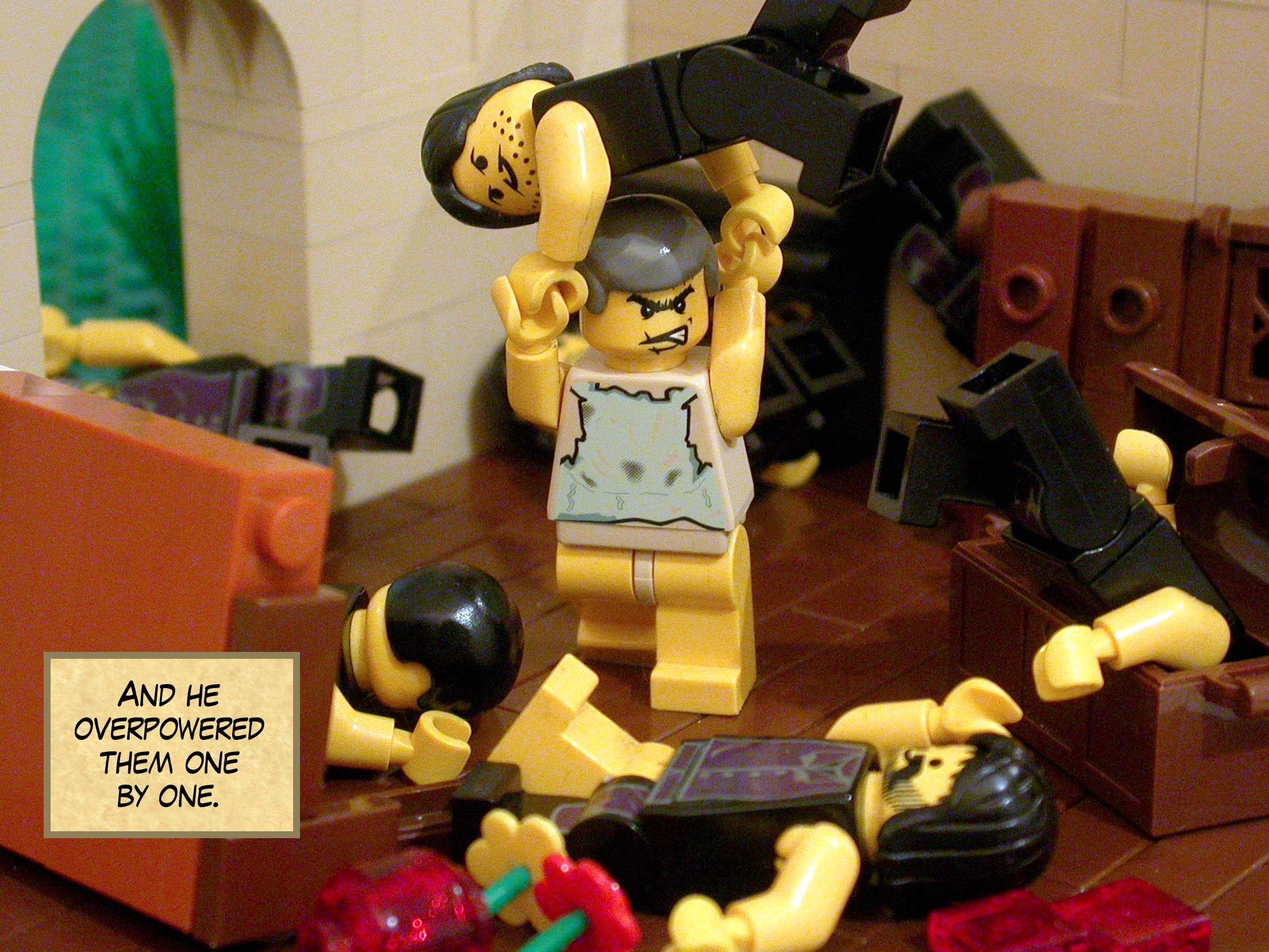 And he overpowered them one by one.