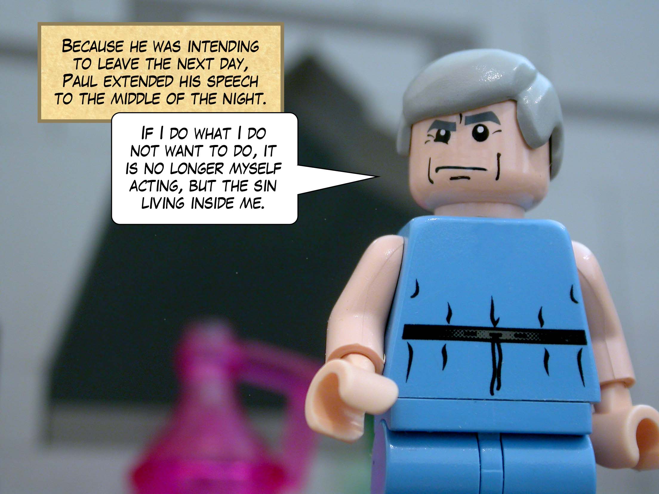 Because he was intending to leave the next day, Paul extended his speech to the middle of the night.