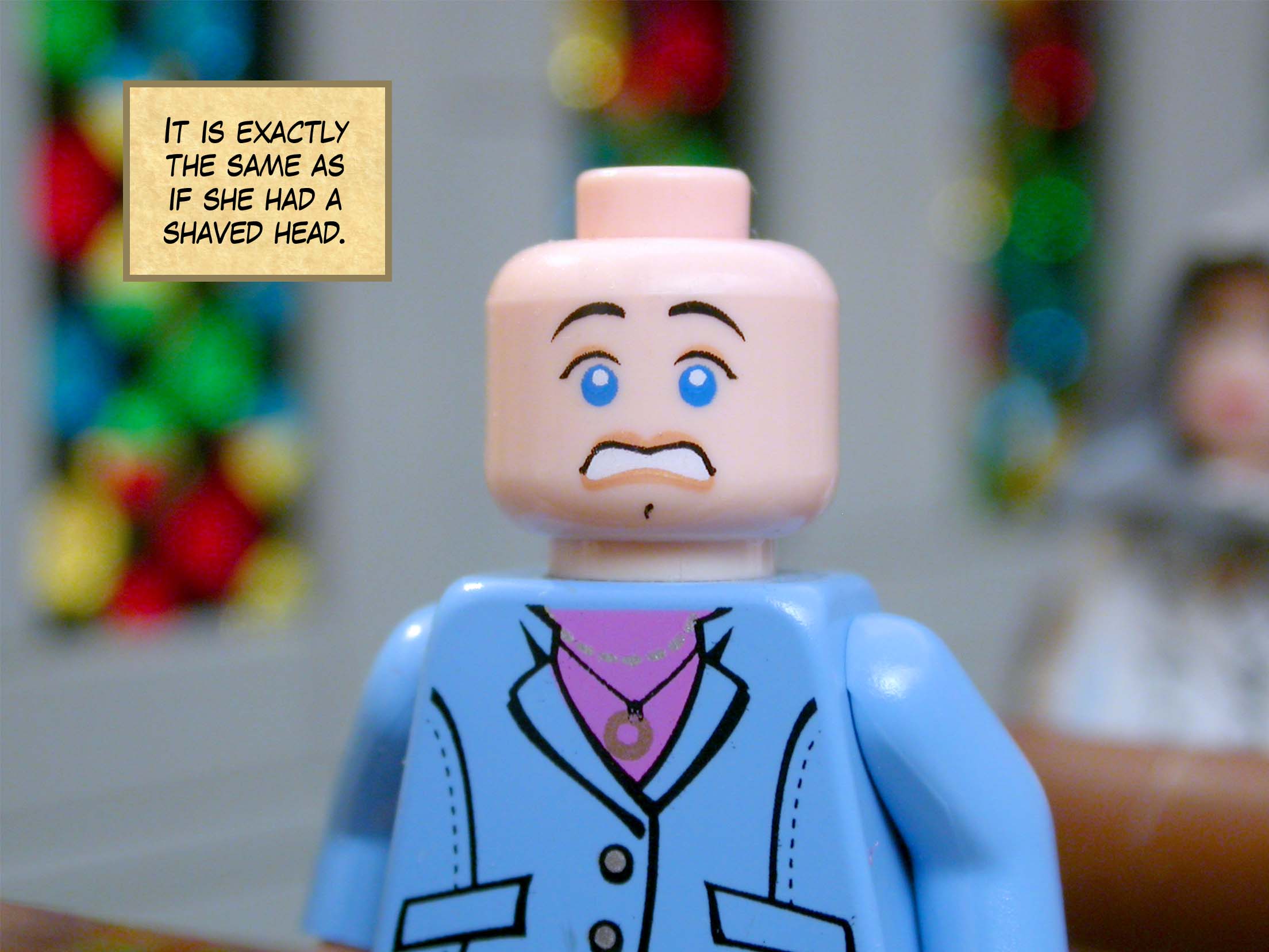 It is exactly the same as if she had a shaved head.