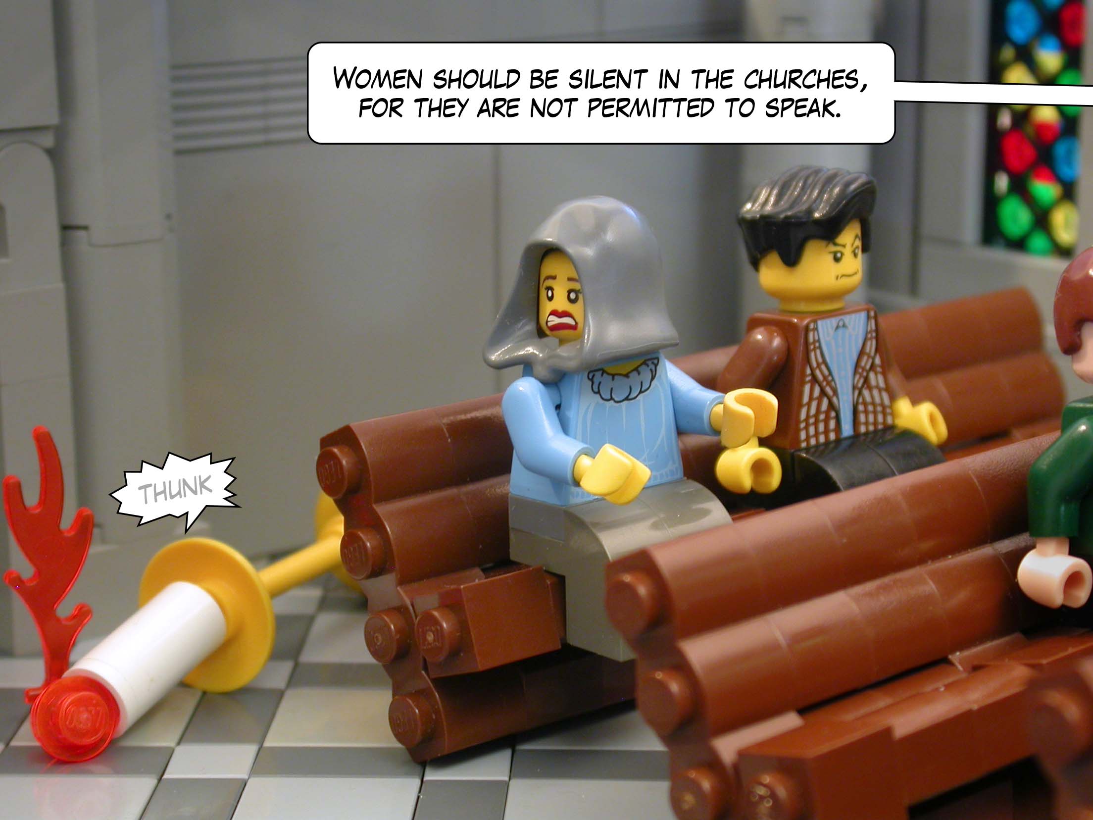 Women should be silent in the churches, for they are not permitted to speak.