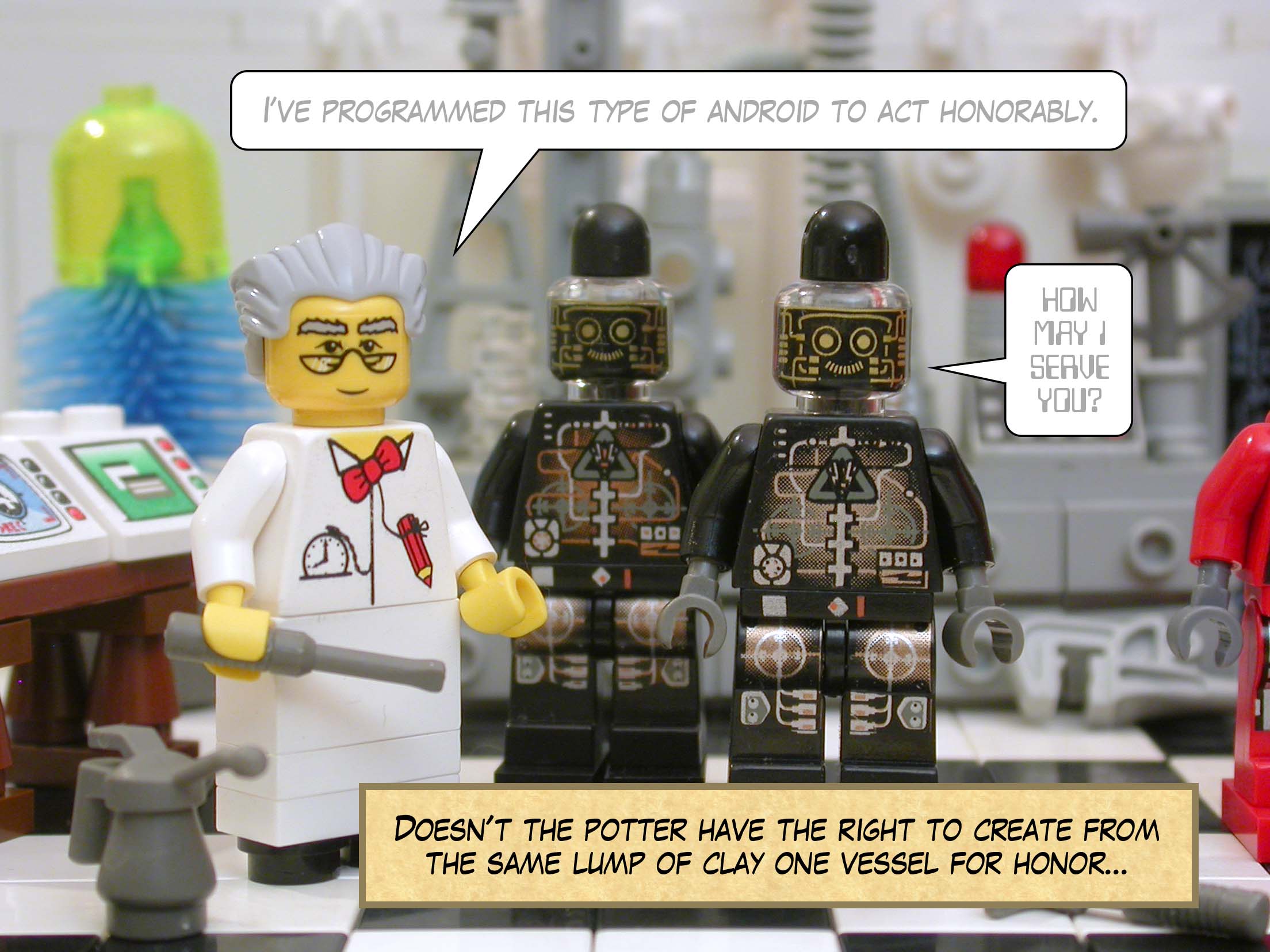 Doesn't the potter have the right to create from the same lump of clay one vessel for honor...