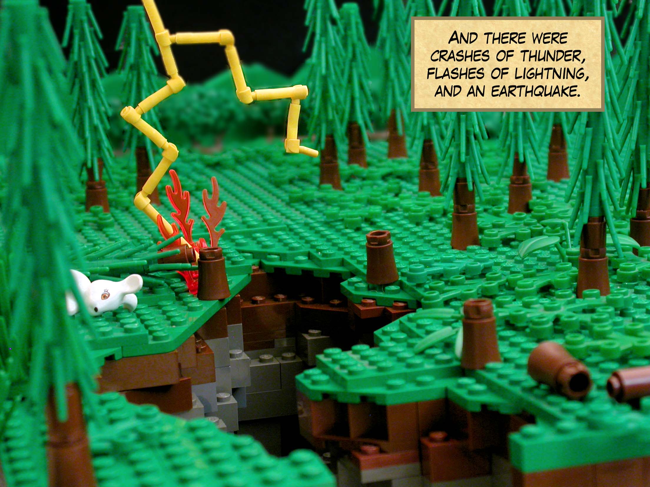 And there were crashes of thunder, flashes of lightning, and an earthquake.