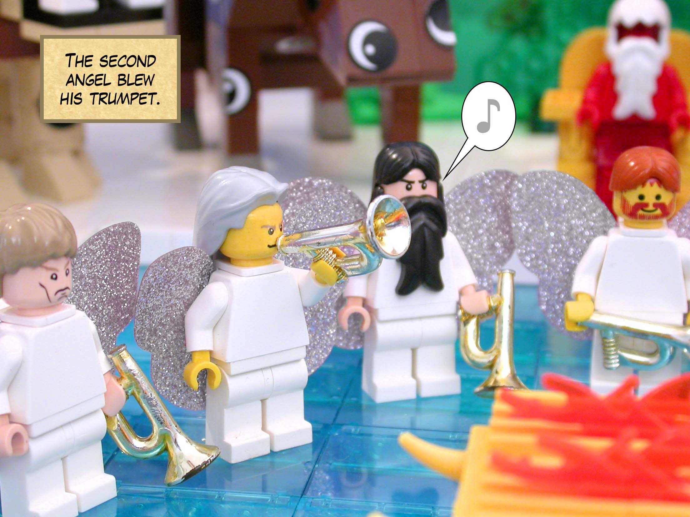 The second angel blew his trumpet.