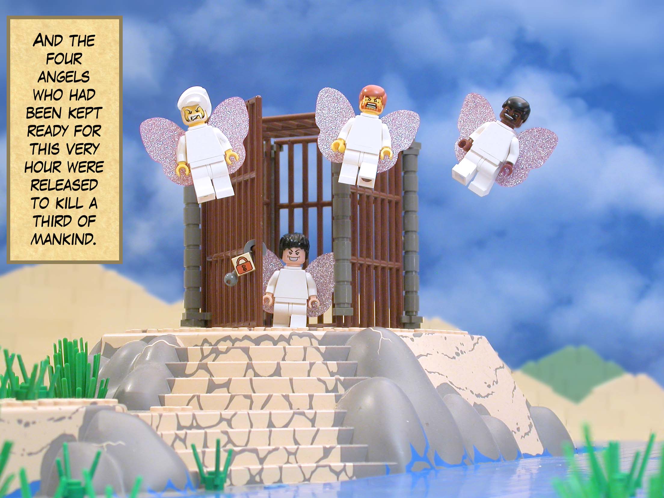 And the four angels who had been kept ready for this very hour were released to kill a third of mankind.