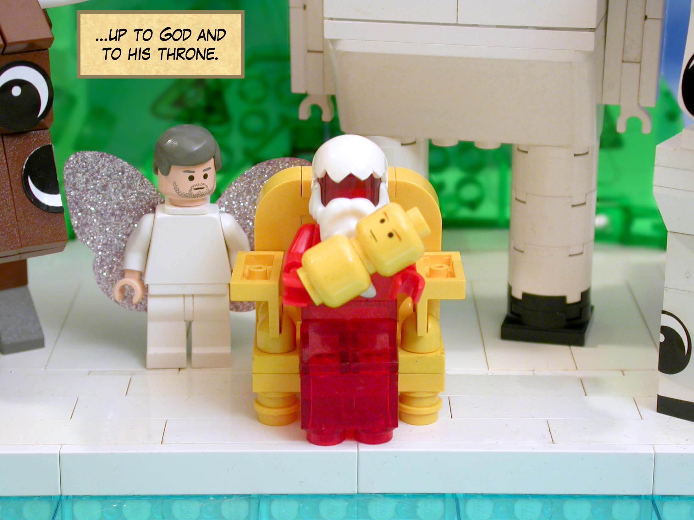 ...up to God and to his throne.