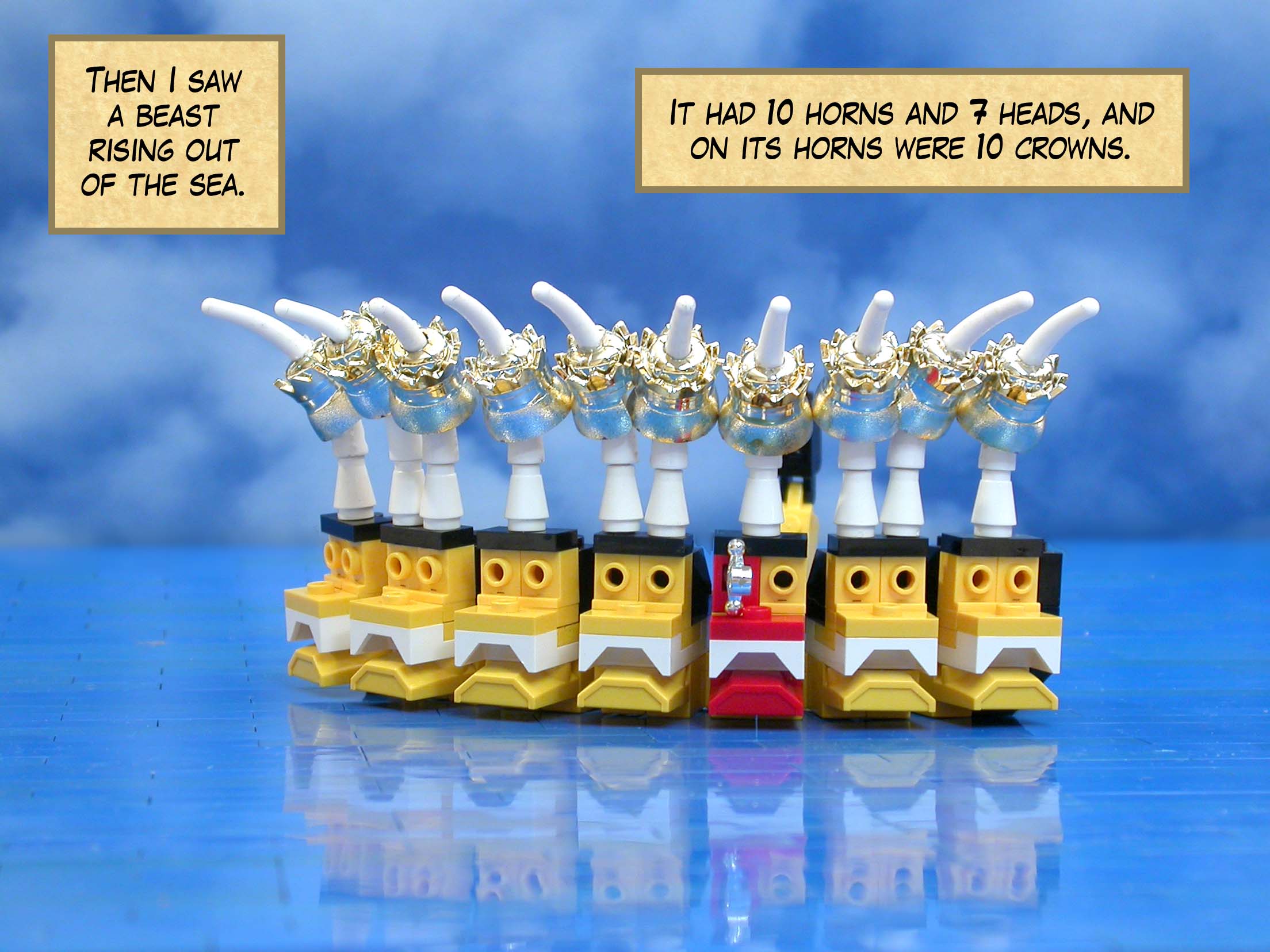 One of the heads of the beast seemed to have been killed unto death, but the mortal wound had been healed. And on its heads was a blasphemous name.