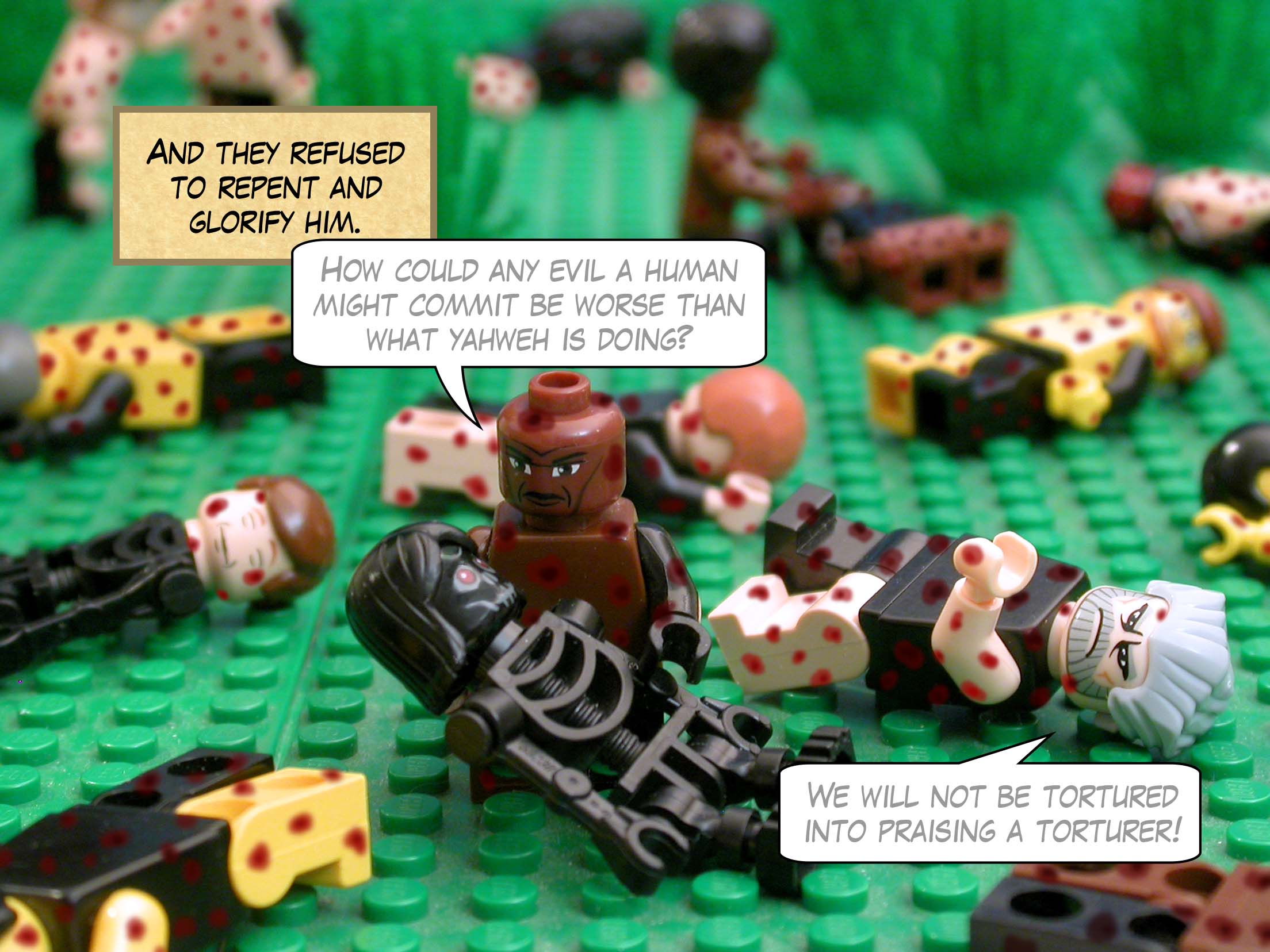 And they refused to repent and glorify him.