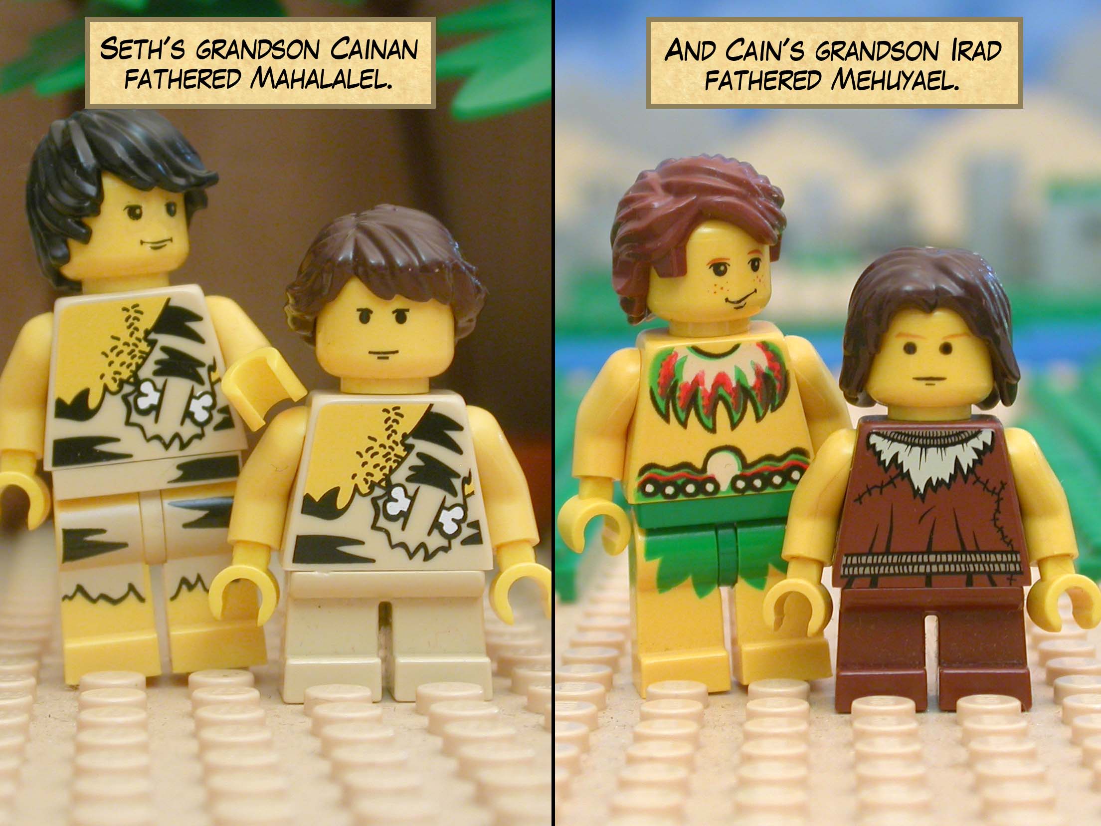 Seth's grandson Cainan fathered Mahalalel.  And Cain's grandson Irad fathered Mehuyael.