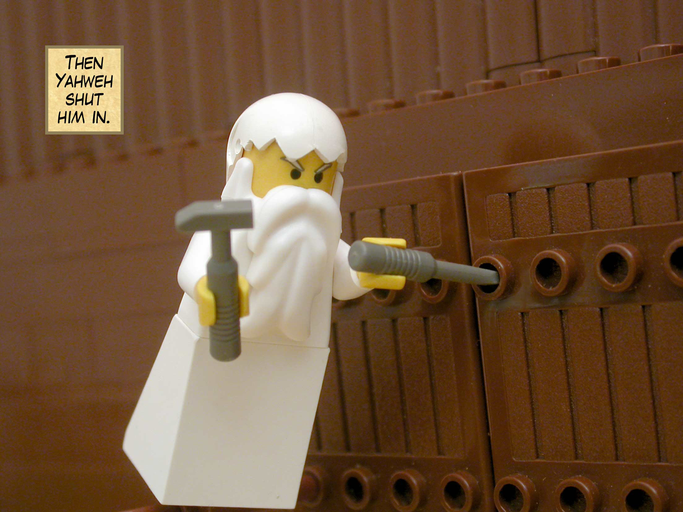 Then Yahweh shut him in.