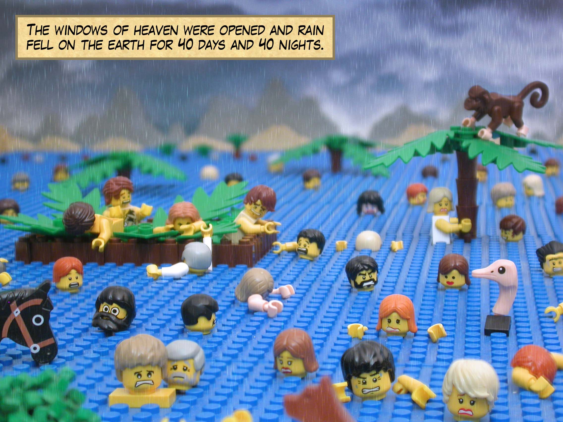 The windows of heaven were opened and rain fell on the earth for 40 days and 40 nights.