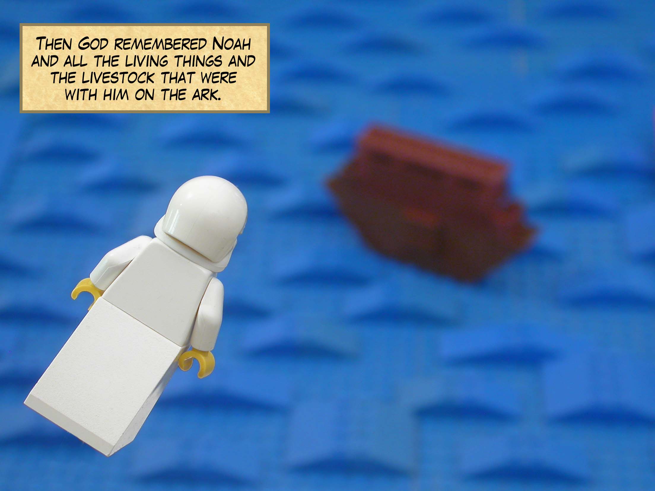 Then God remembered Noah and all the living things and the livestock that were with him on the ark.