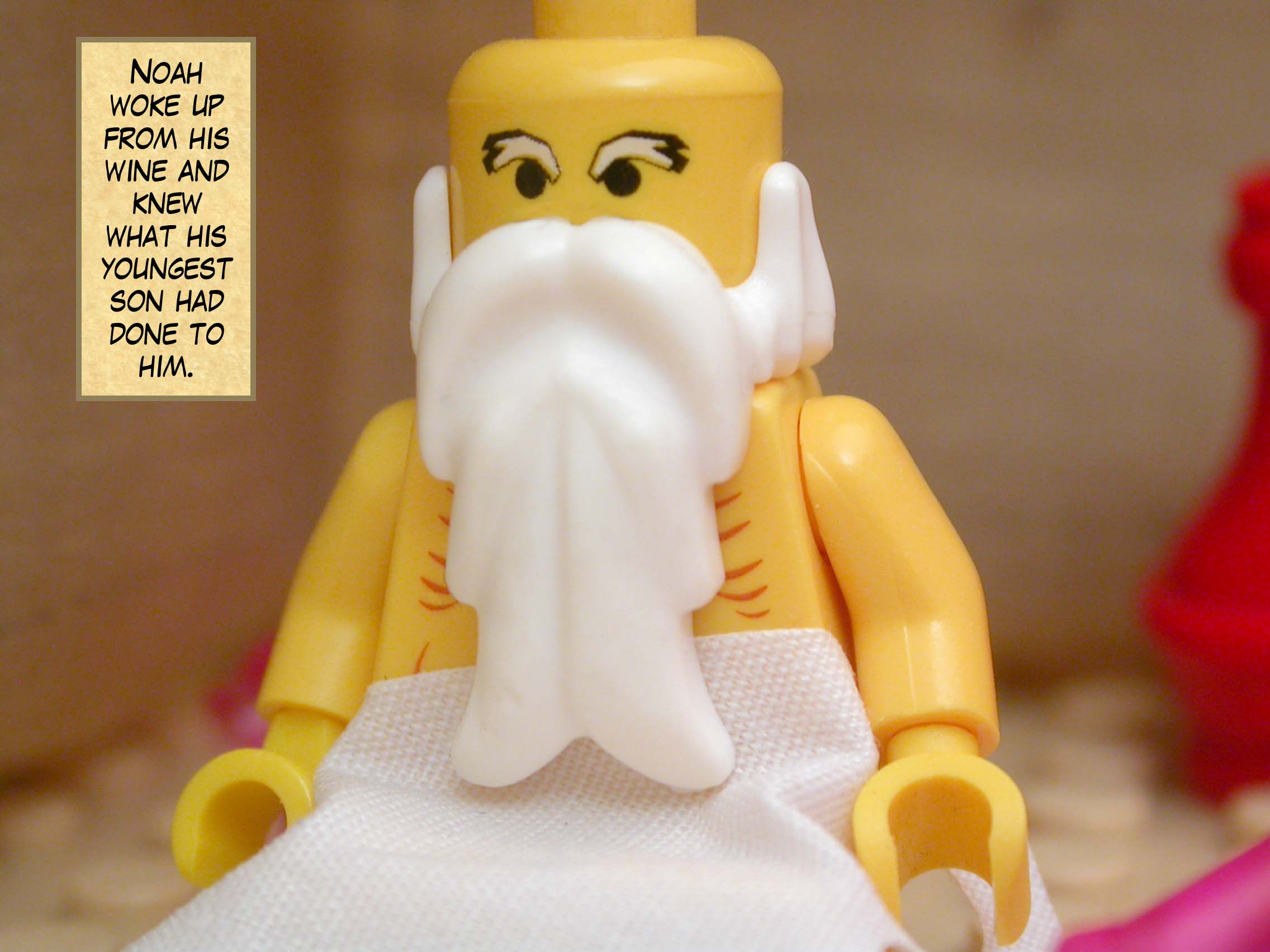 Noah woke up from his wine and knew what his youngest son had done to him.