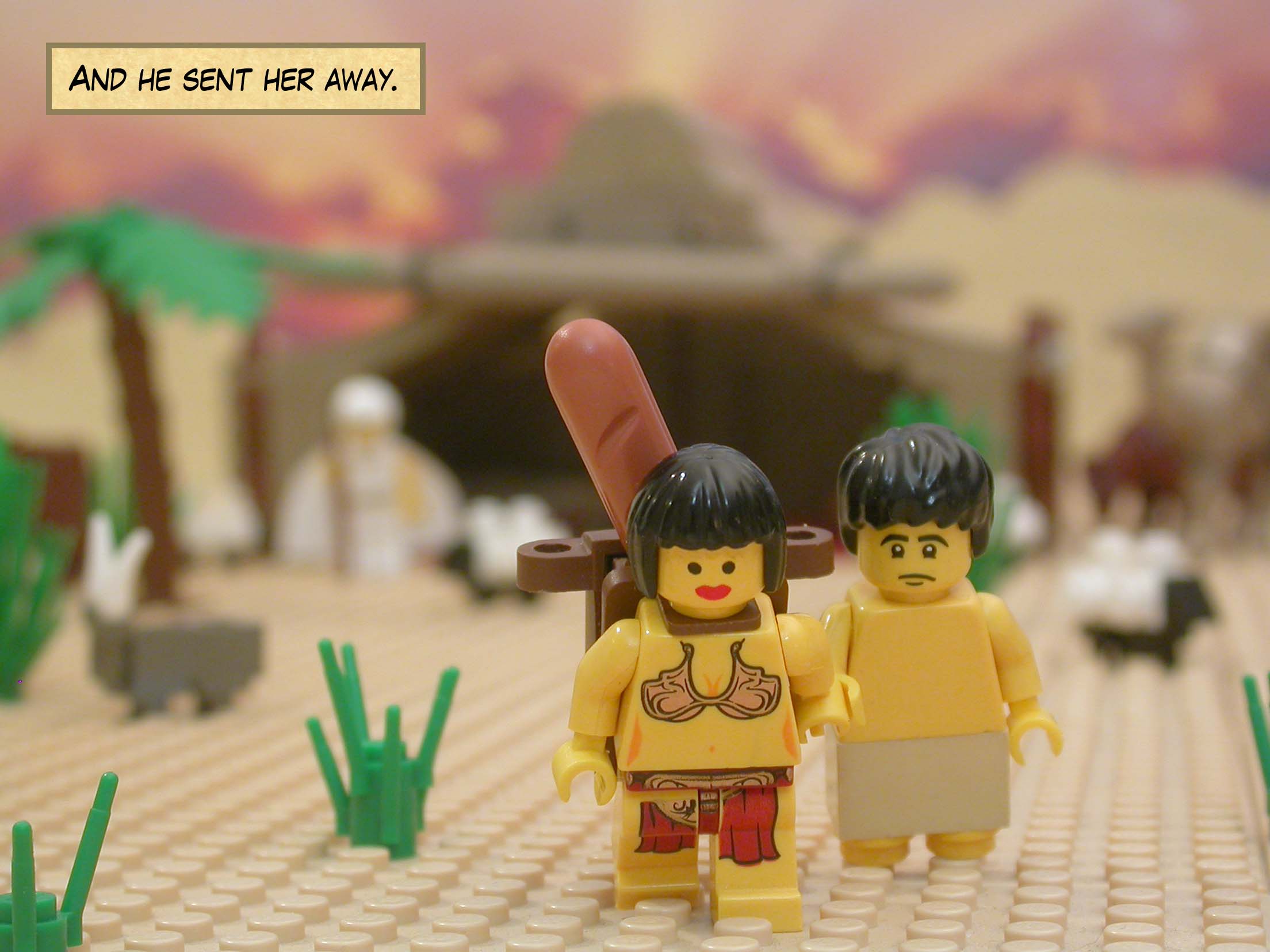 And he sent her away.