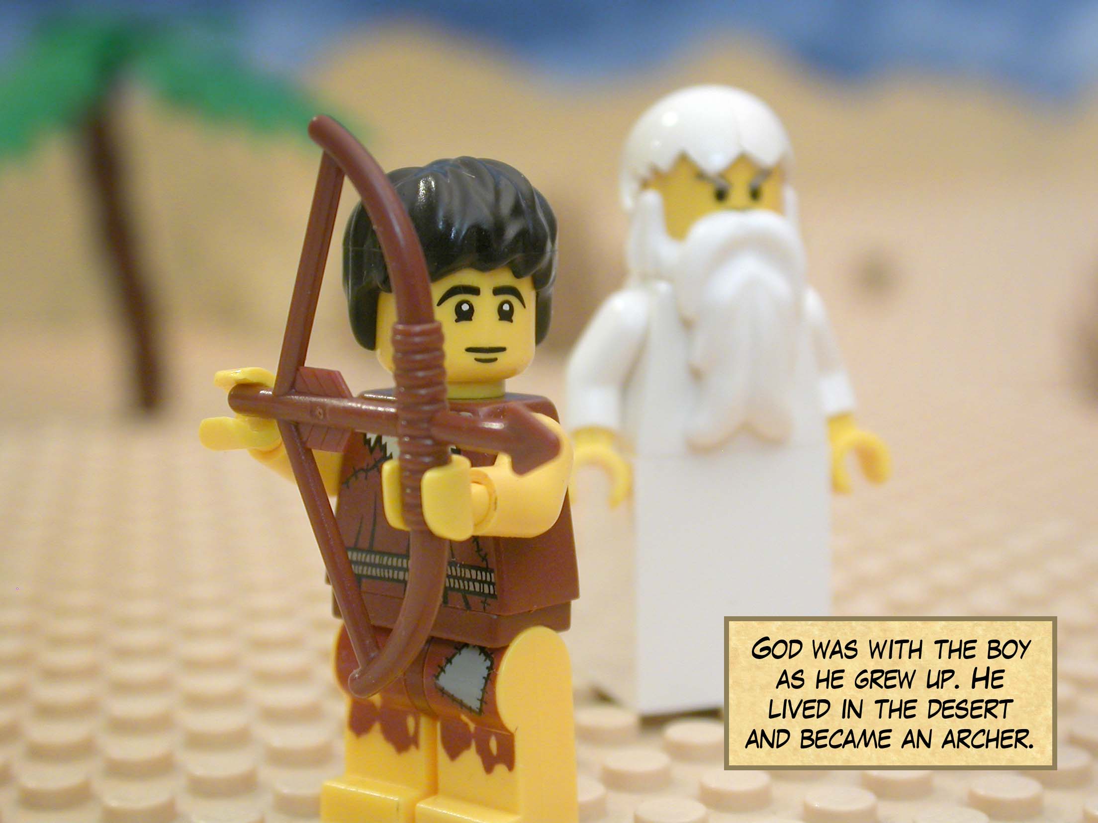 God was with the boy as he grew up. He lived in the desert and became an archer.