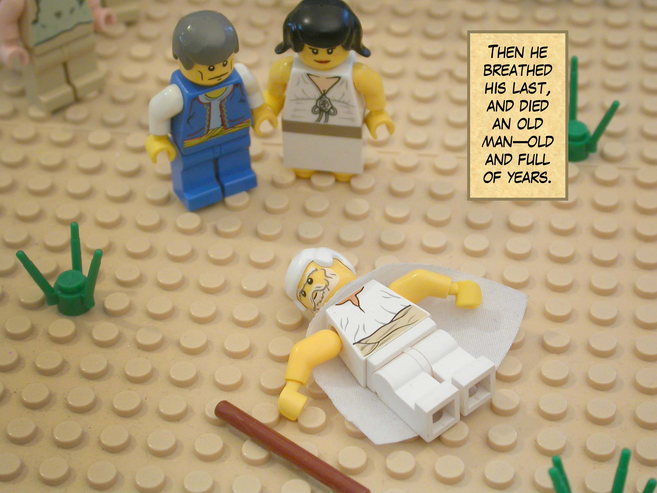 Then he breathed his last, and died an old man—old and full of years.