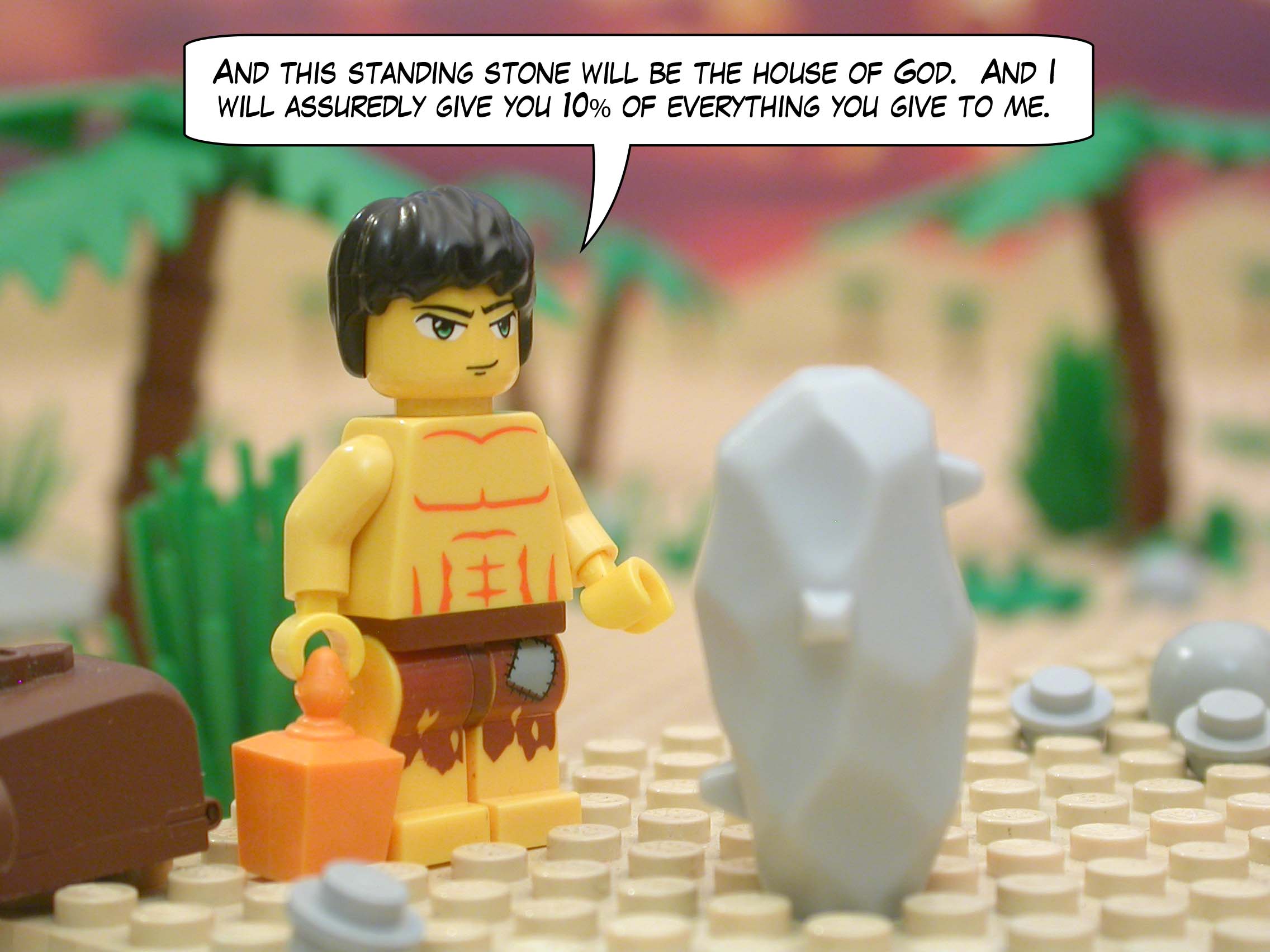 "And this standing stone will be the house of God.  And I will assuredly give you 10% of everything you give to me."