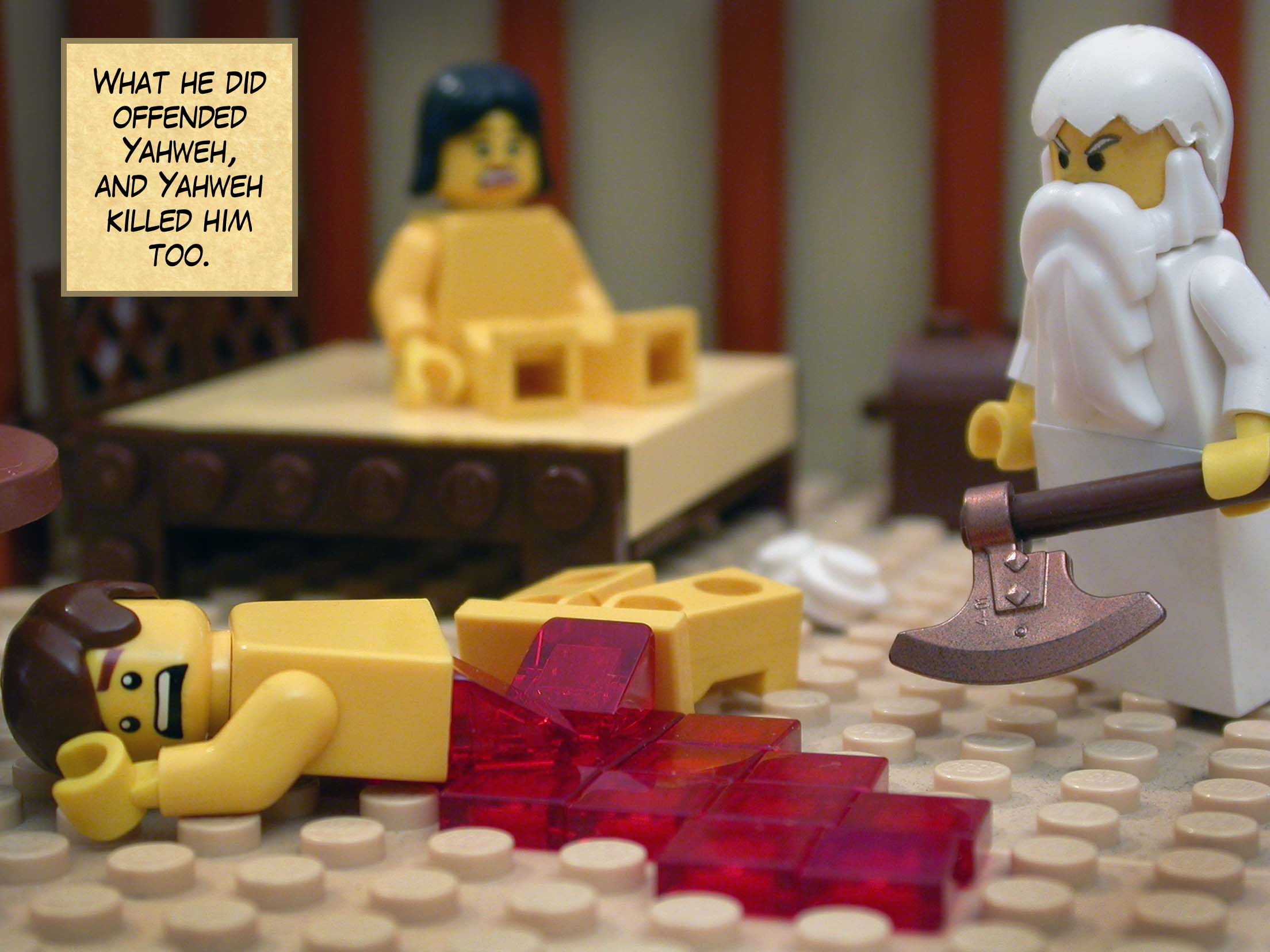 What he did offended Yahweh, and Yahweh killed him too.