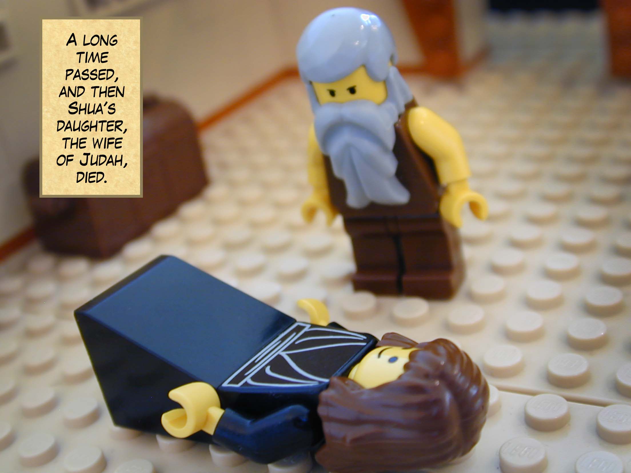 A long time passed, and then Shua's daughter, the wife of Judah, died.