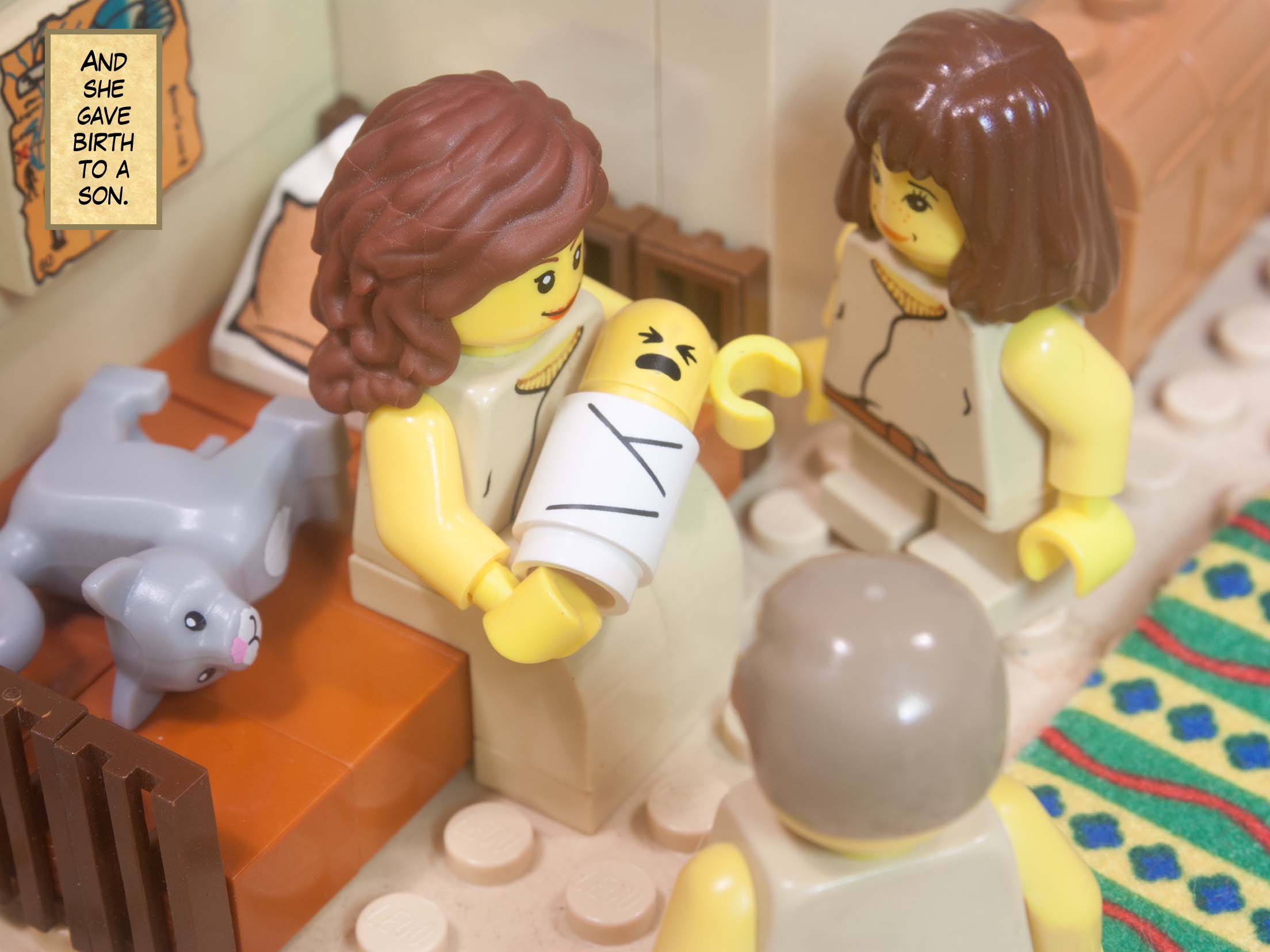 And she gave birth to a son.