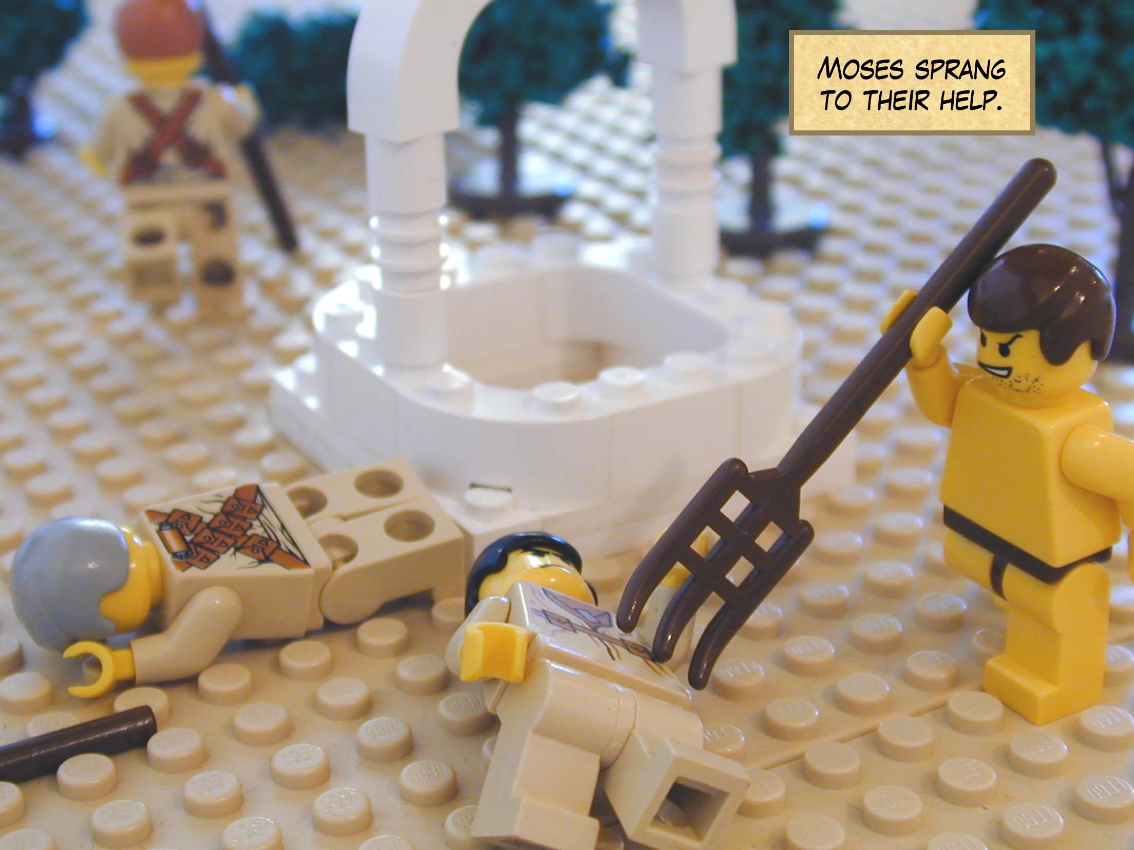 Moses sprang to their help.