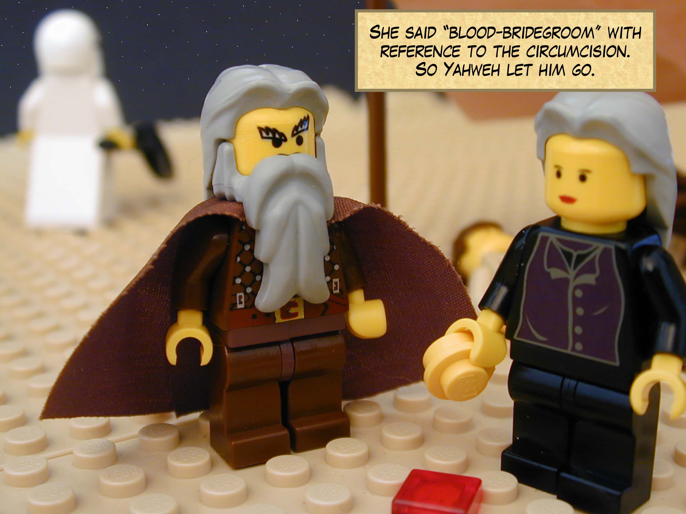 She said "blood-bridegroom" with reference to the circumcision. So Yahweh let him go.