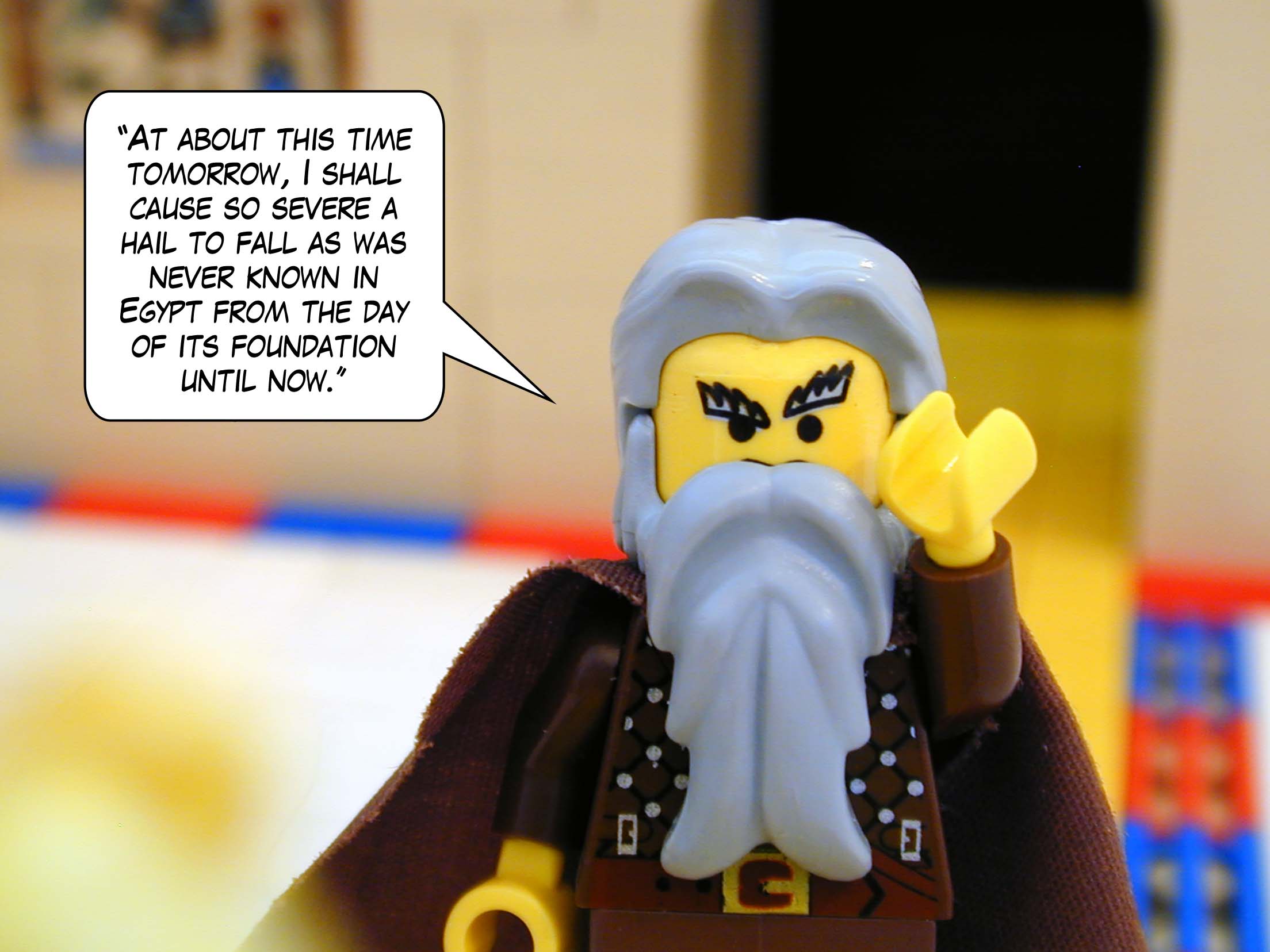 'At about this time tomorrow, I shall cause so severe a hail to fall as was never known in Egypt from the day of its foundation until now.'