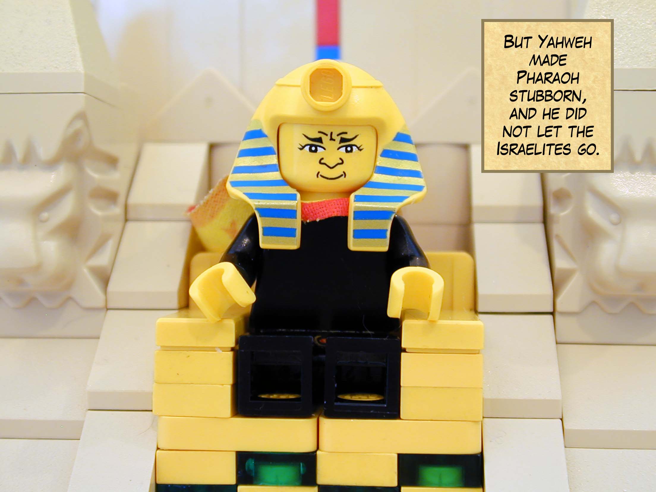 But Yahweh made Pharaoh stubborn, and he did not let the Israelites go.