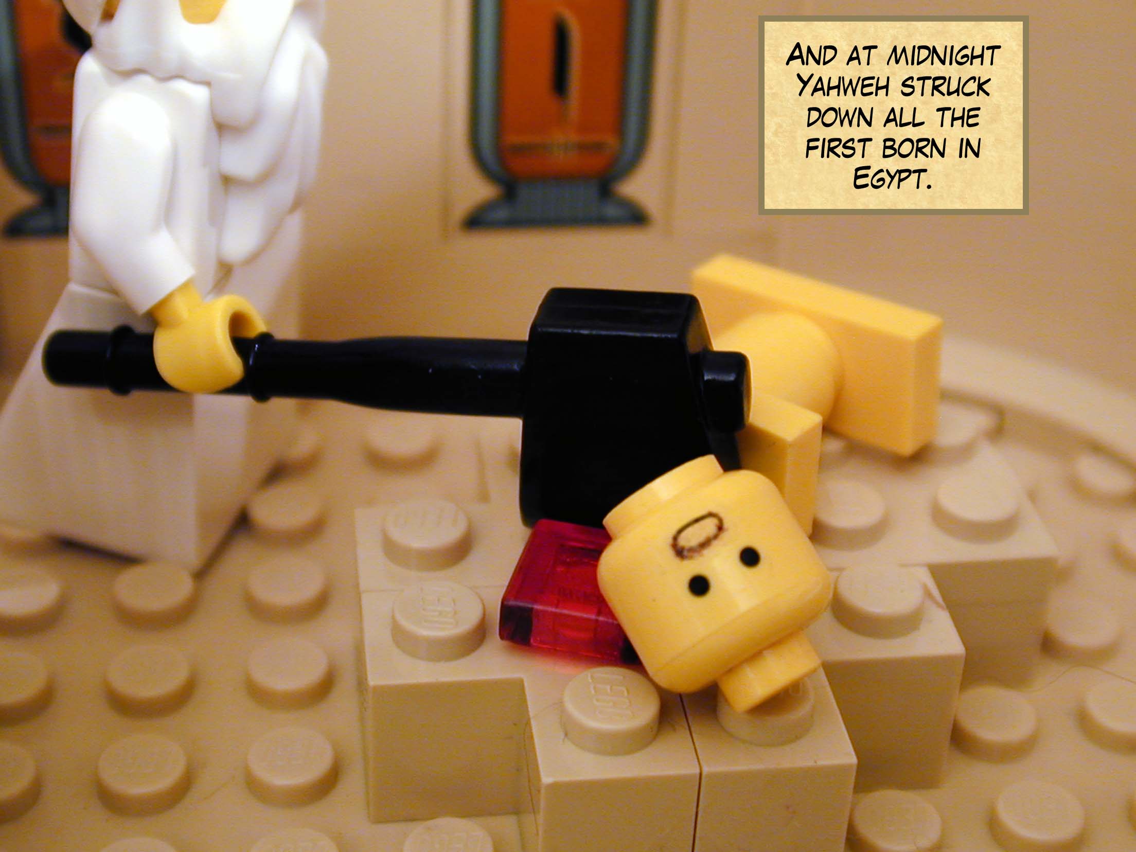 And at midnight Yahweh struck down all the first born in Egypt.