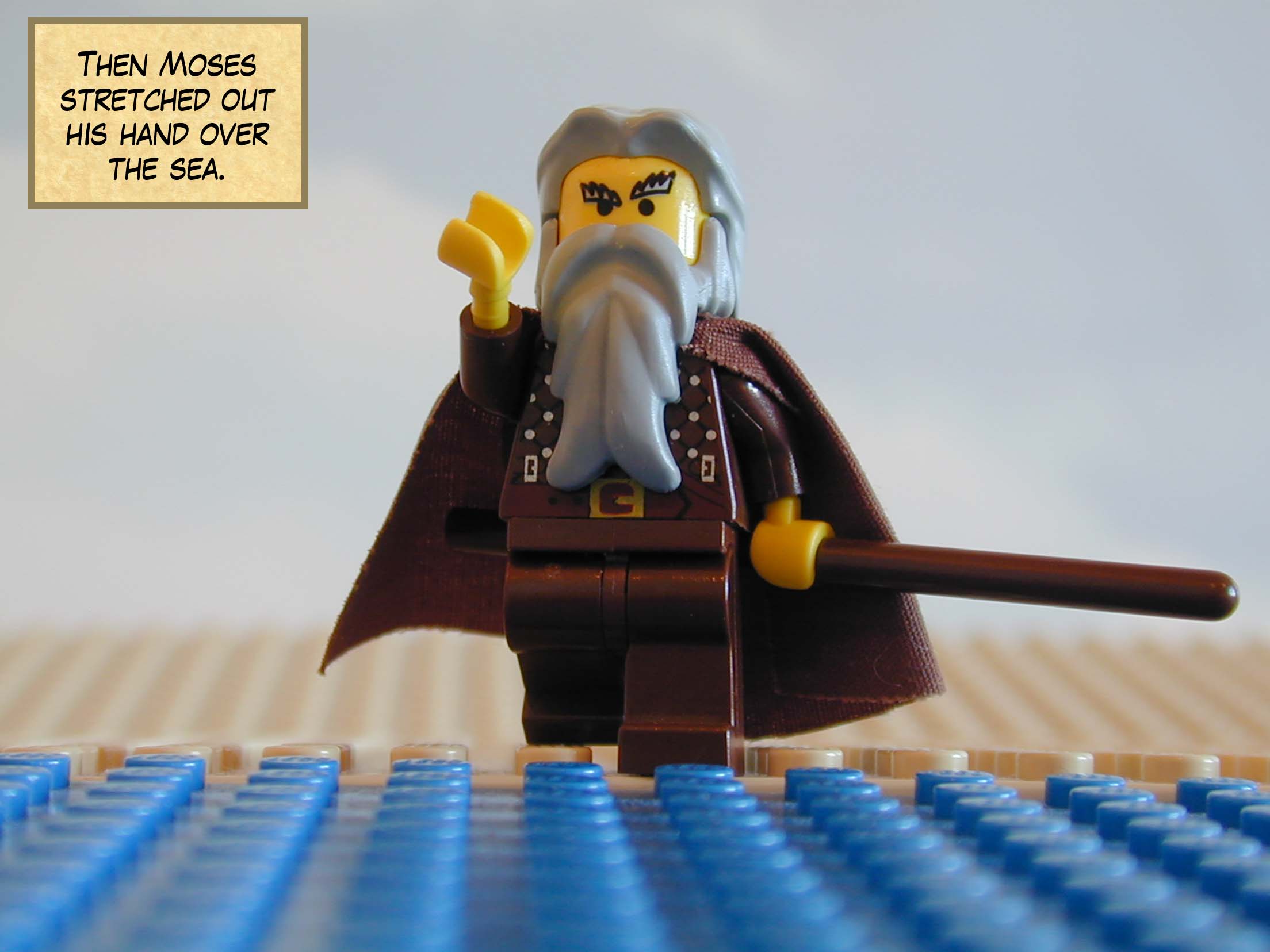 Then Moses stretched out his hand over the sea.
