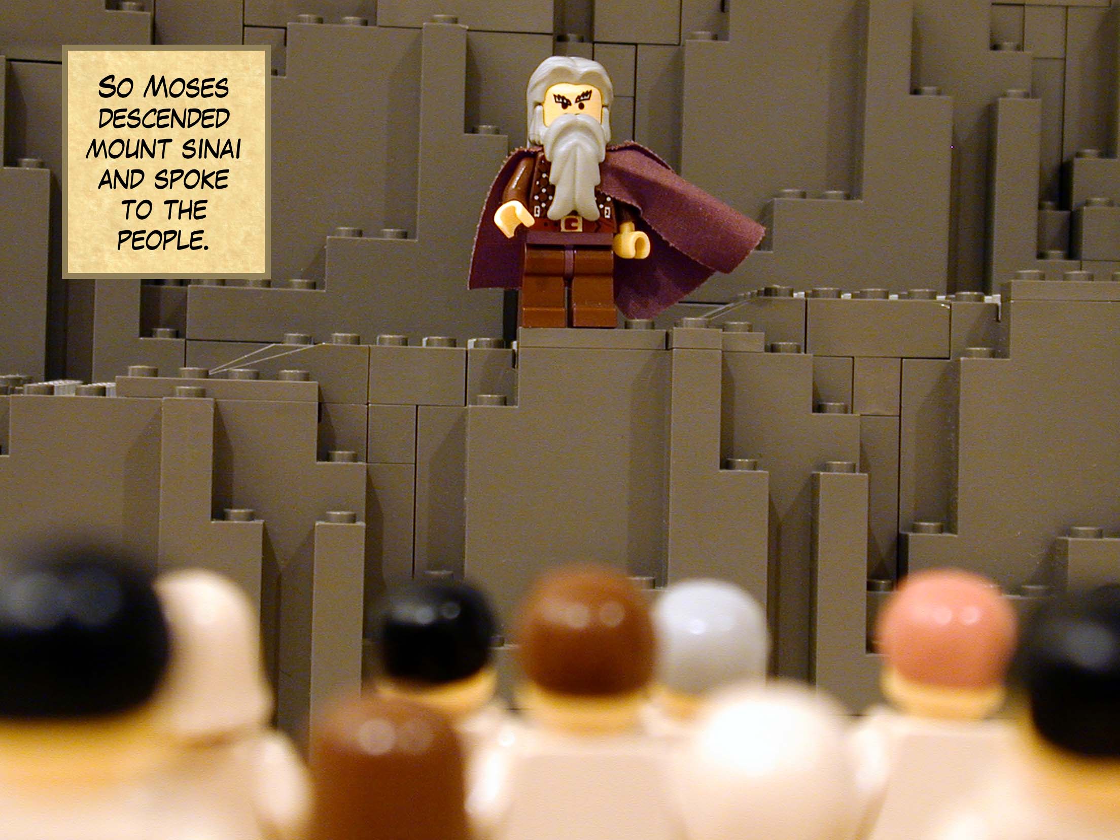 So Moses descended Mount Sinai and spoke to the people.